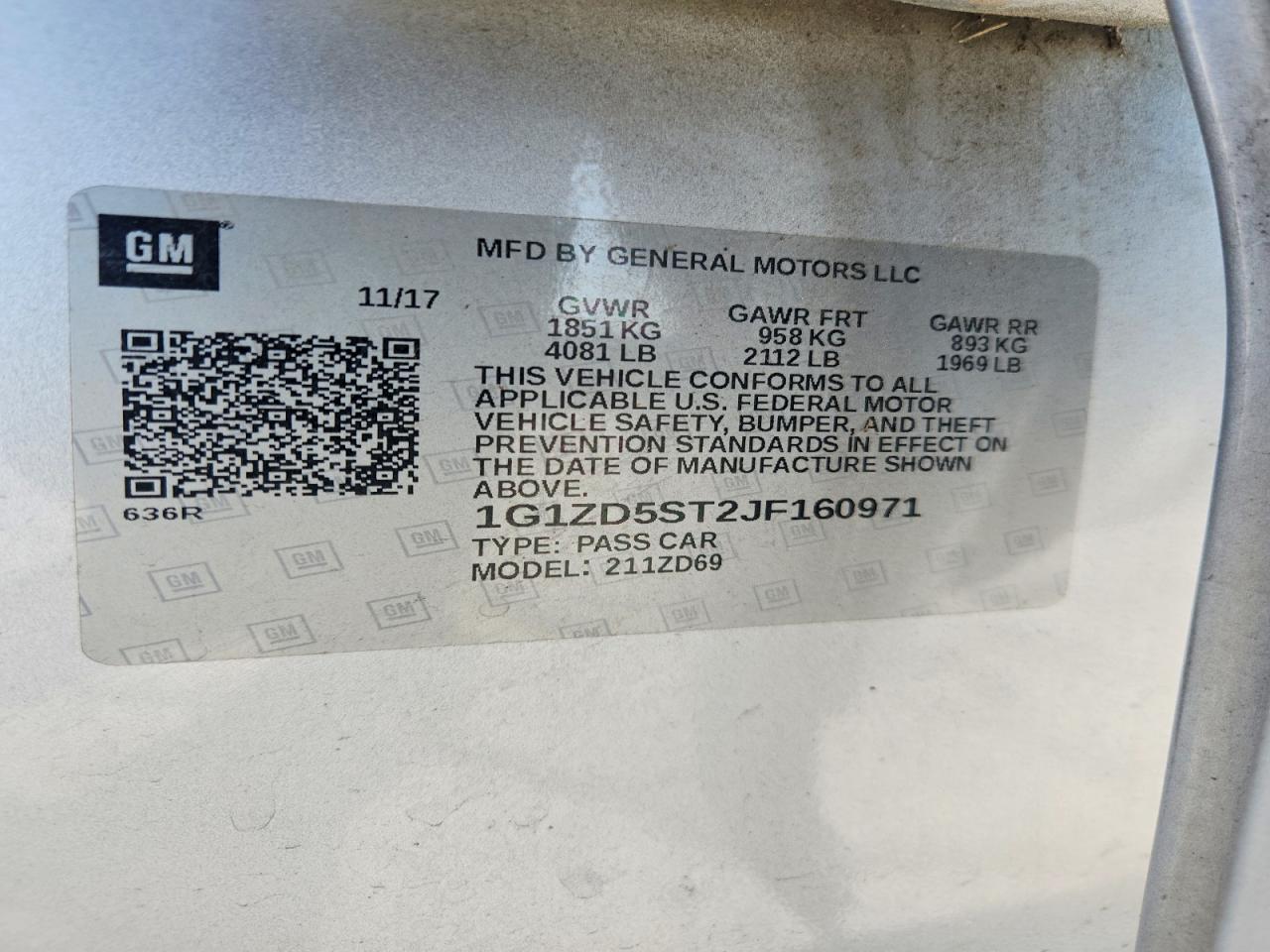 2018 Chevrolet Malibu Lt Silver vin: 1G1ZD5ST2JF160971