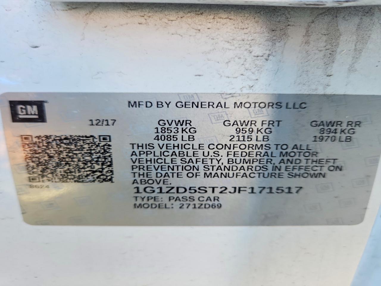 2018 Chevrolet Malibu Lt White vin: 1G1ZD5ST2JF171517