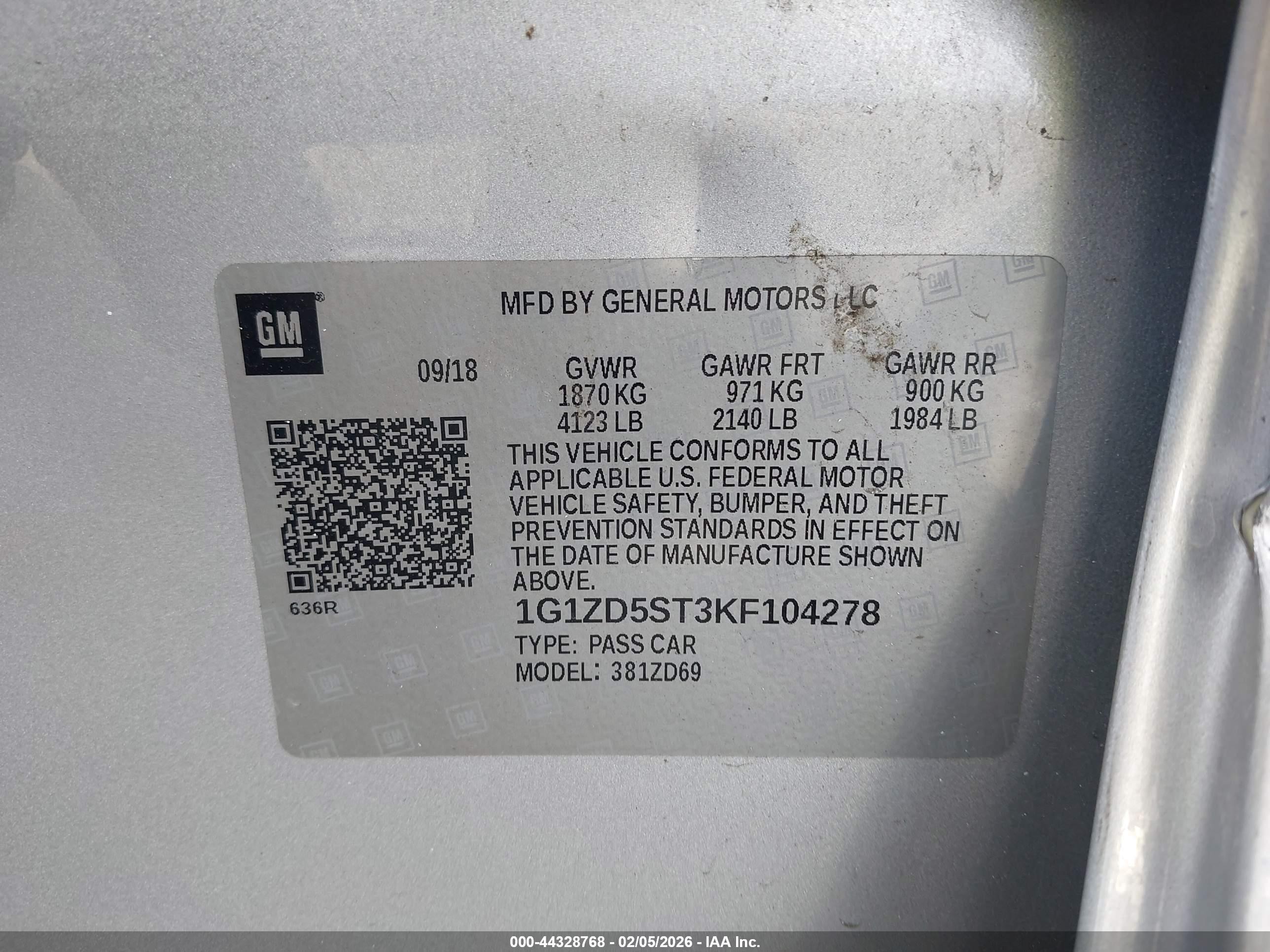 2019 Chevrolet Malibu Lt Silver vin: 1G1ZD5ST3KF104278