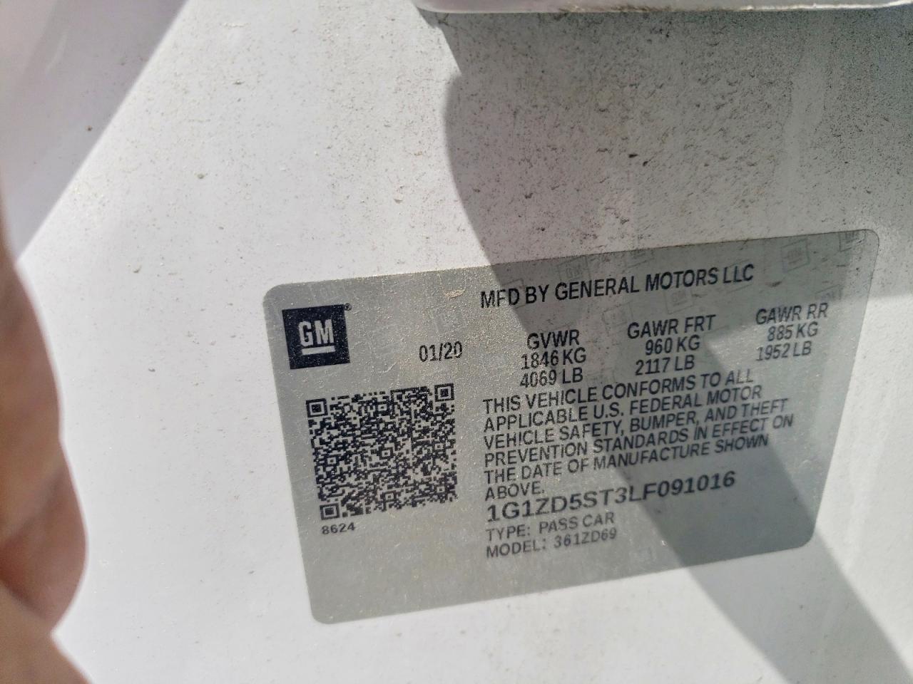 2020 Chevrolet Malibu Lt White vin: 1G1ZD5ST3LF091016