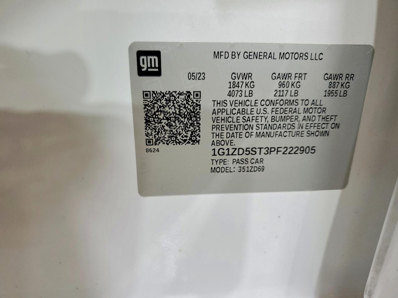 2023 Chevrolet Malibu Lt White vin: 1G1ZD5ST3PF222905