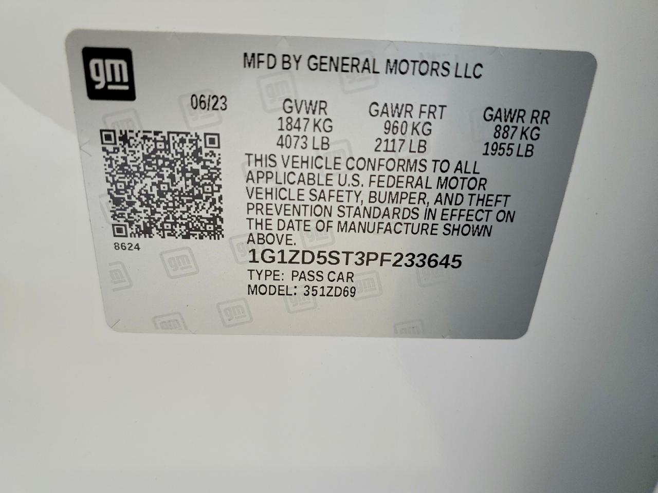 2023 Chevrolet Malibu Lt White vin: 1G1ZD5ST3PF233645