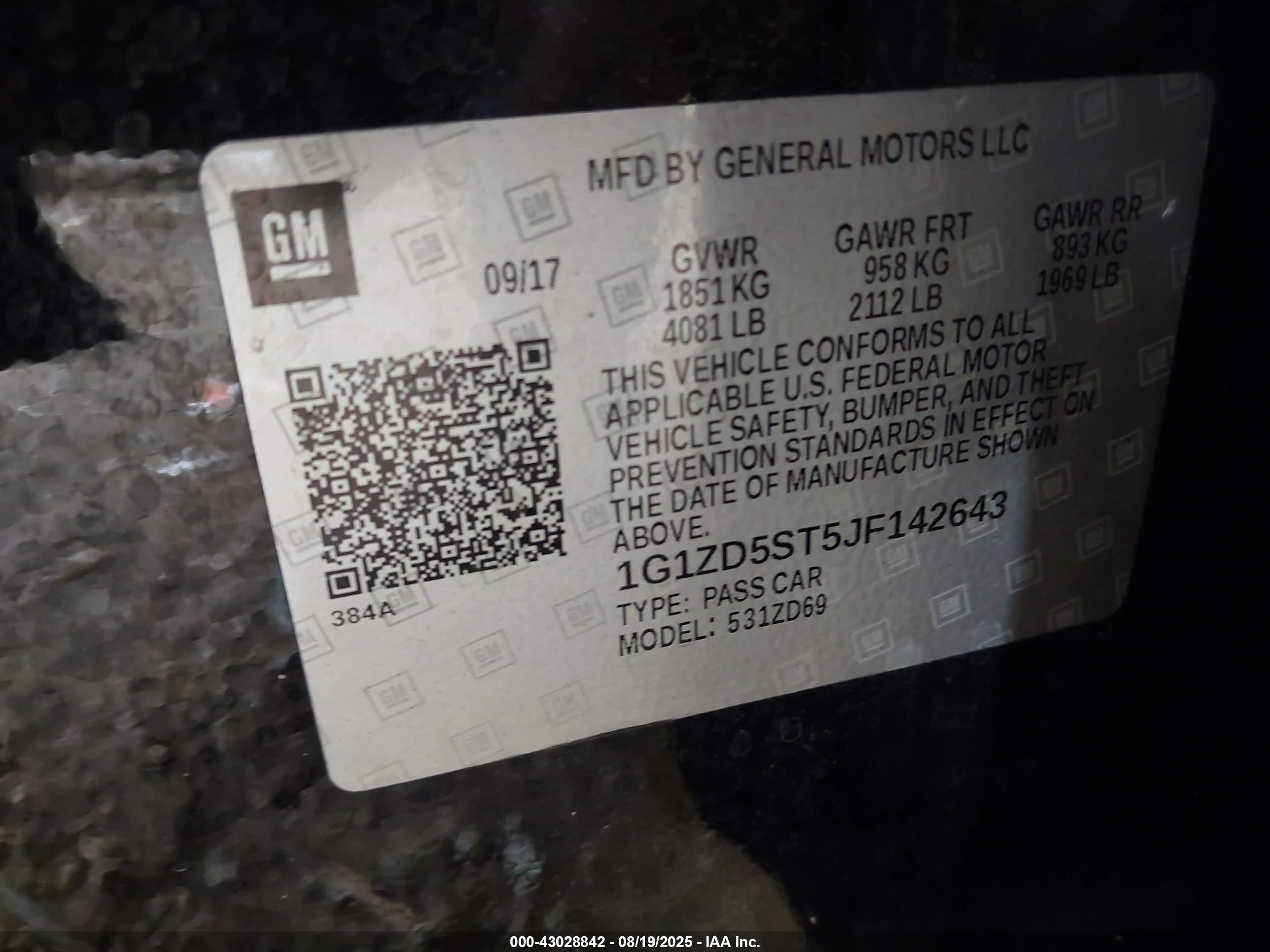 2018 Chevrolet Malibu Lt Черный vin: 1G1ZD5ST5JF142643