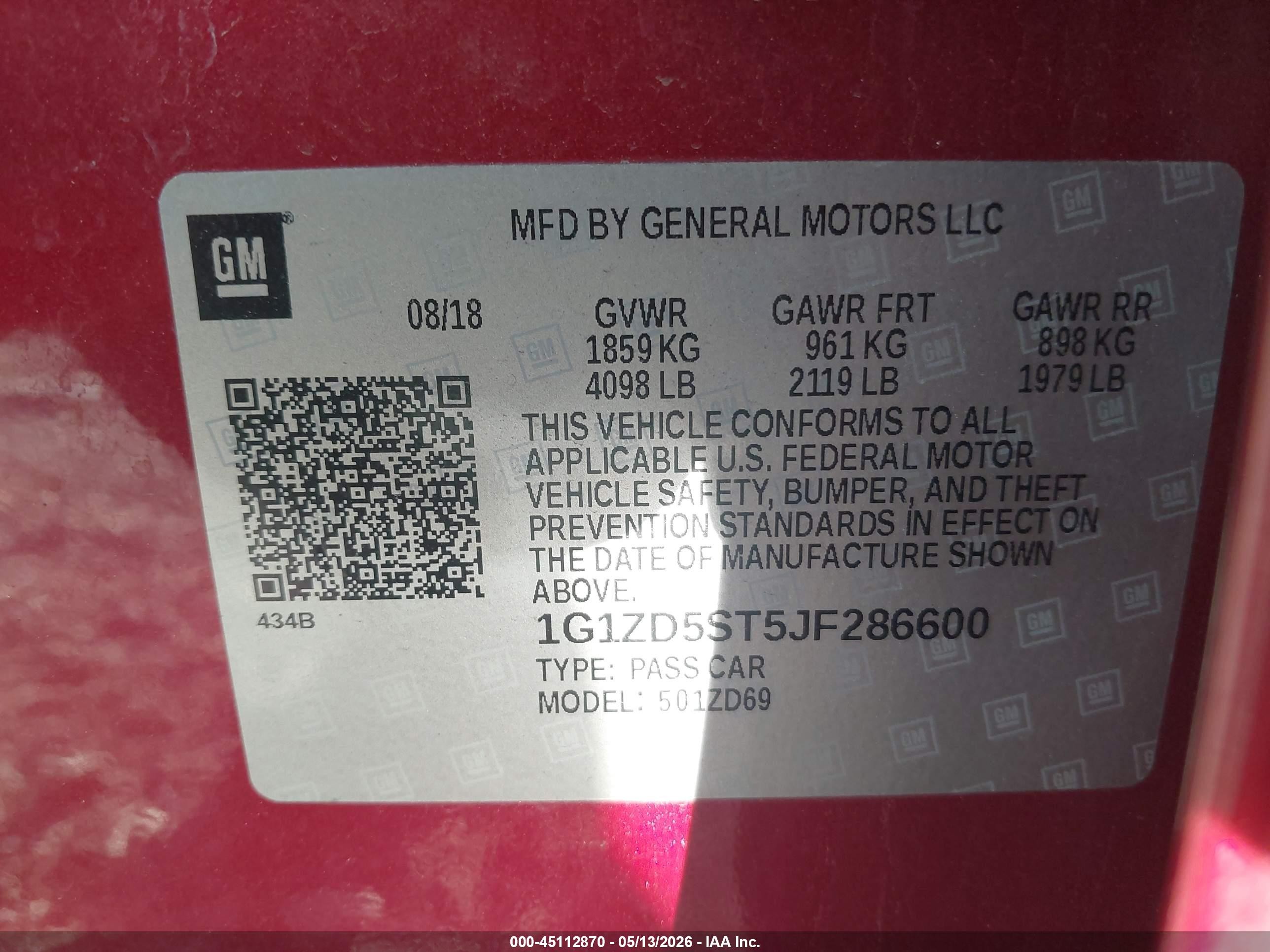 2018 Chevrolet Malibu Lt Красный vin: 1G1ZD5ST5JF286600
