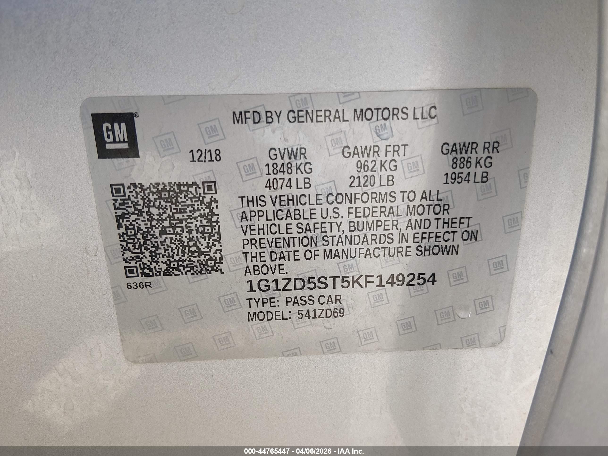 2019 Chevrolet Malibu Lt Silver vin: 1G1ZD5ST5KF149254