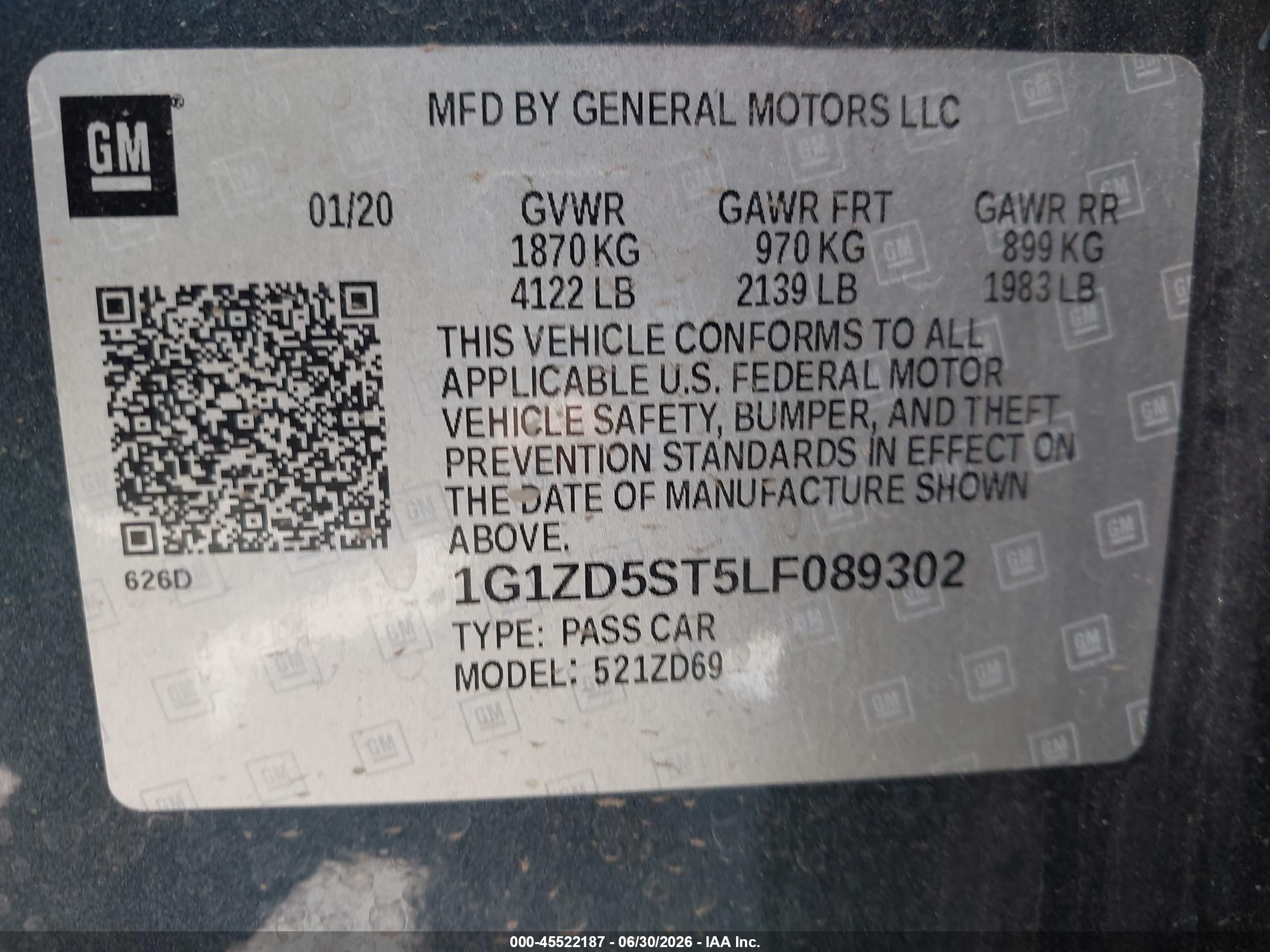 2020 Chevrolet Malibu Fwd Lt Gray vin: 1G1ZD5ST5LF089302