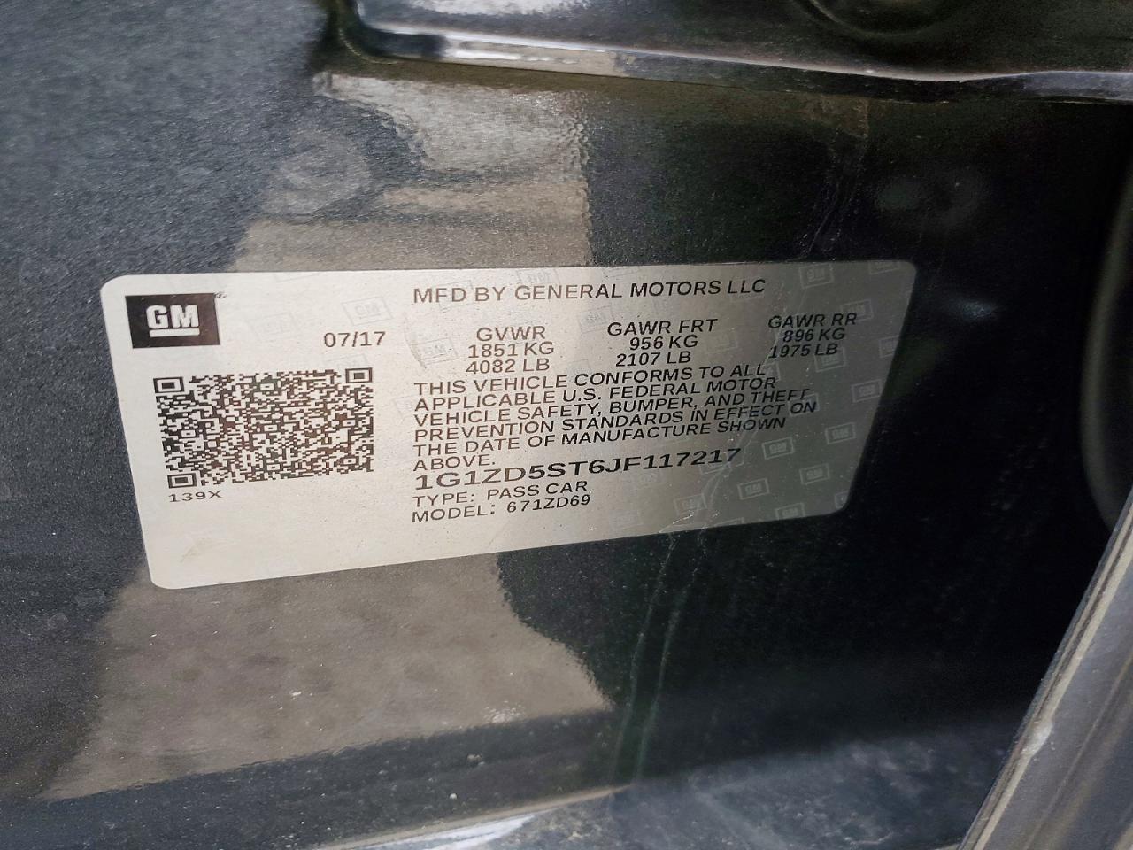 2018 Chevrolet Malibu Lt Black vin: 1G1ZD5ST6JF117217