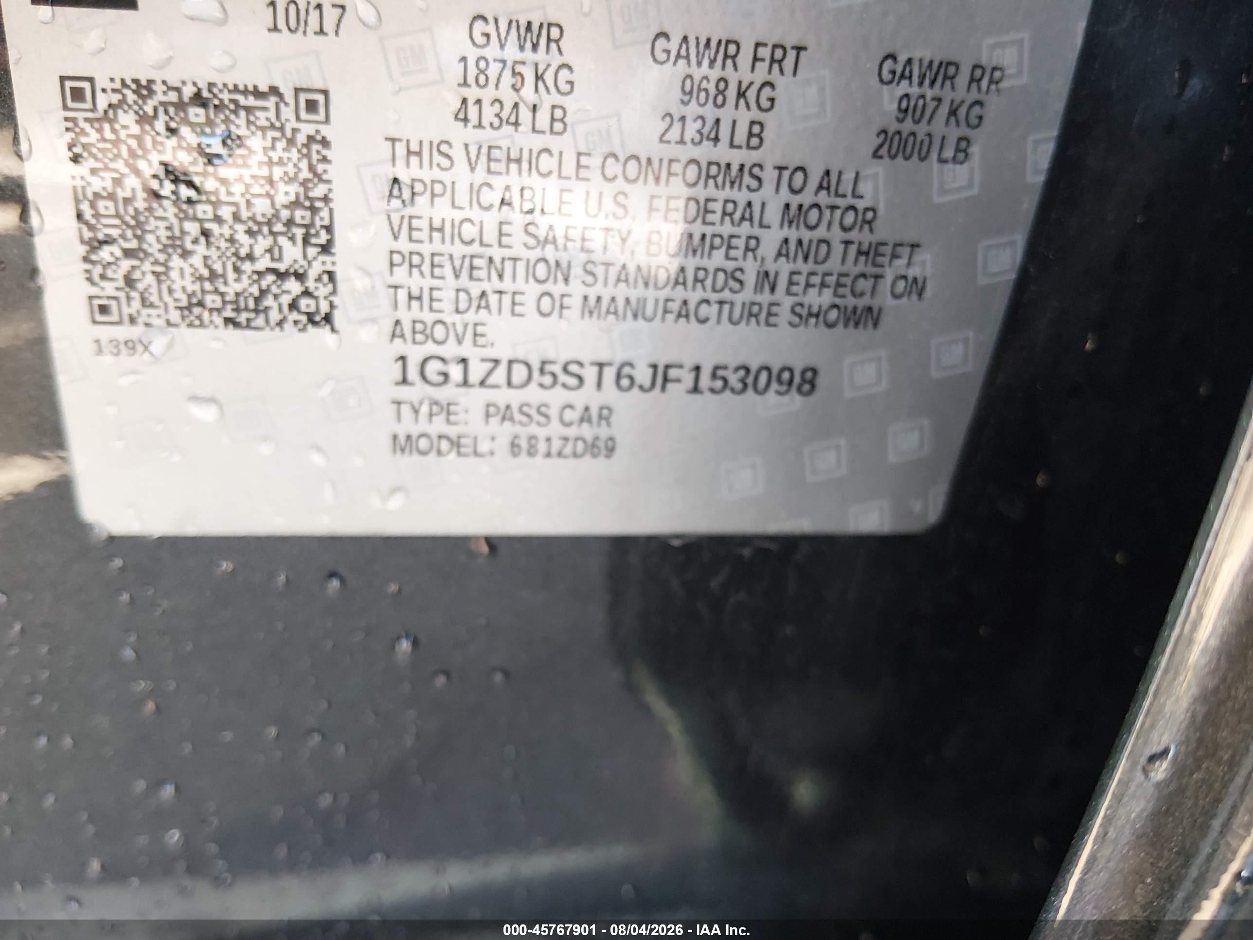 2018 Chevrolet Malibu Lt Gray vin: 1G1ZD5ST6JF153098