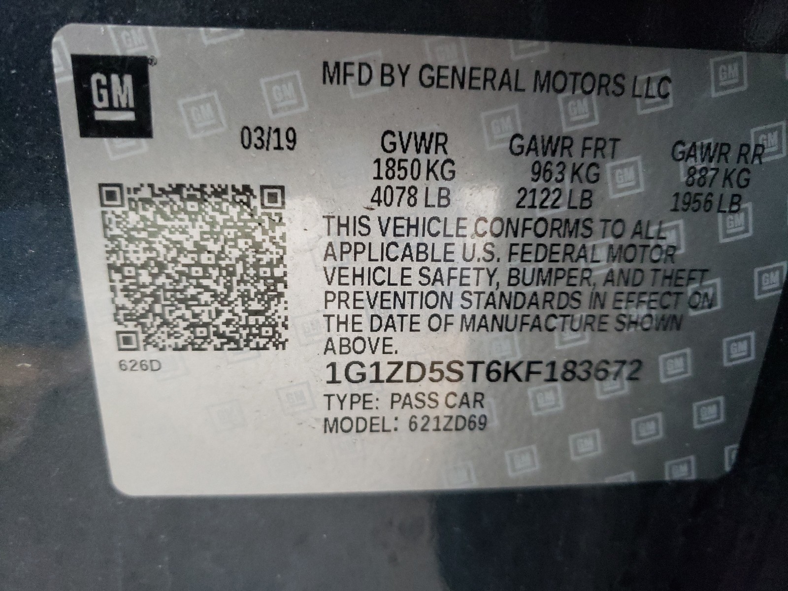 2019 Chevrolet Malibu Lt Gray vin: 1G1ZD5ST6KF183672