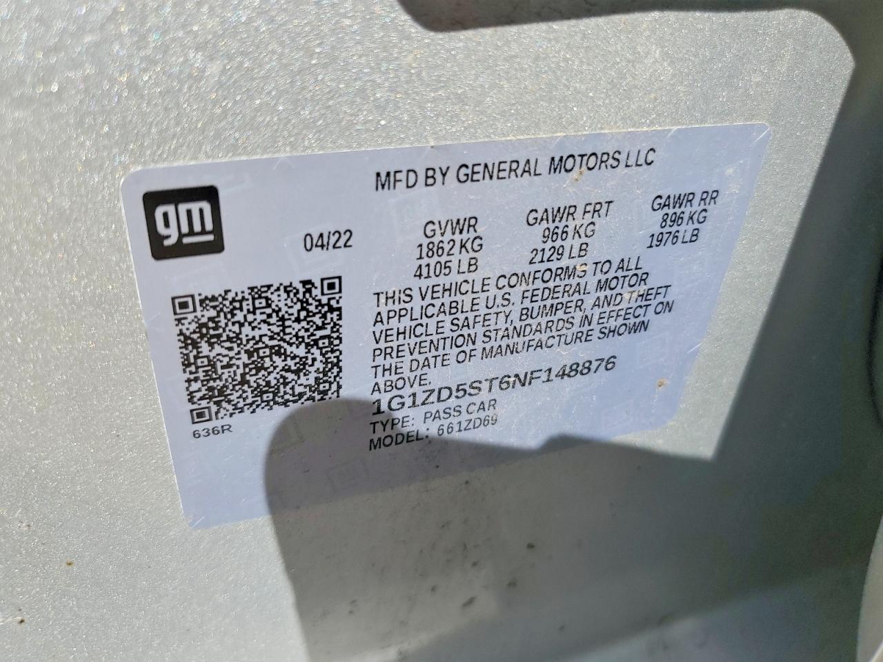 2022 Chevrolet Malibu Lt Silver vin: 1G1ZD5ST6NF148876
