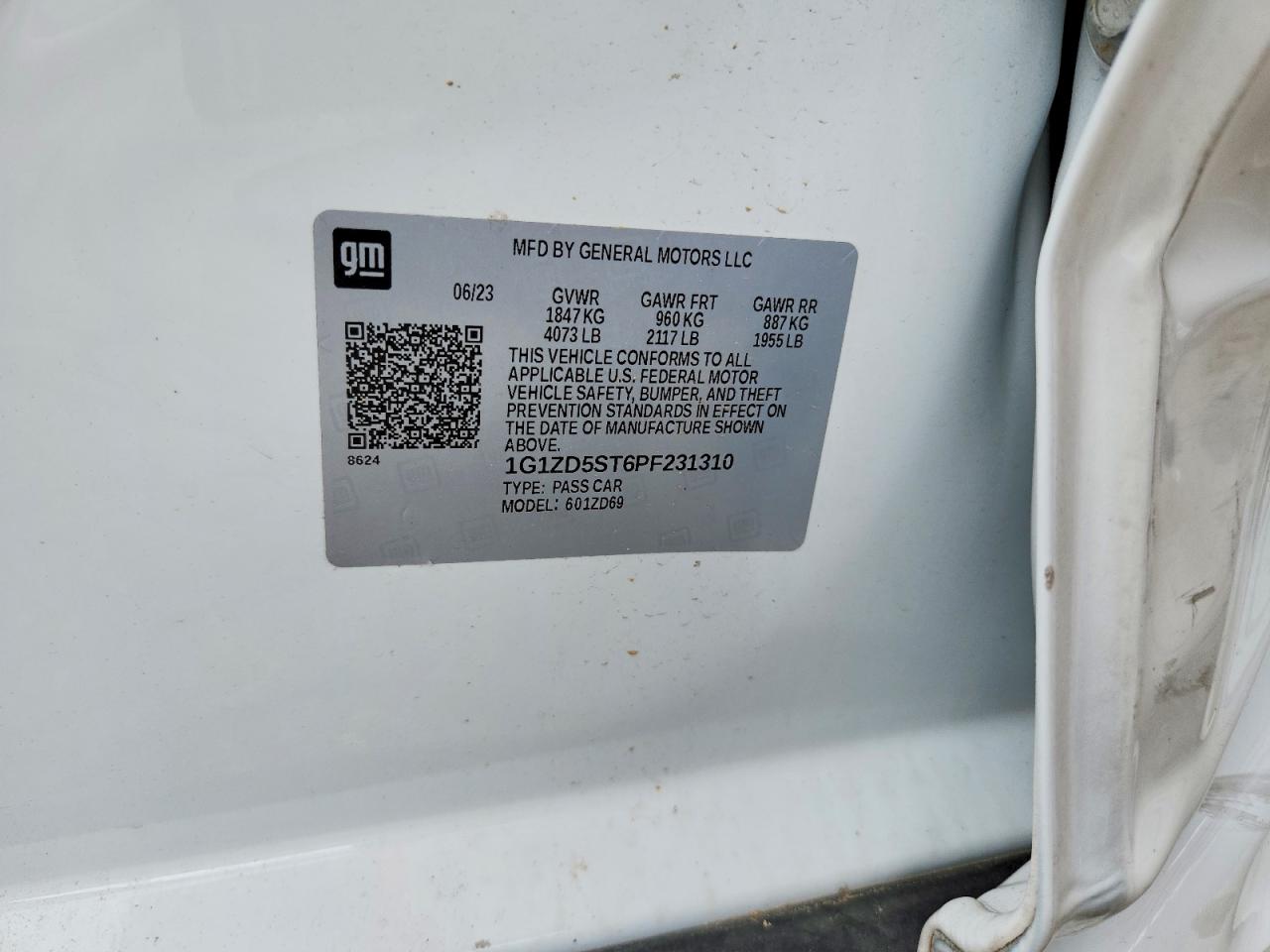2023 Chevrolet Malibu Lt White vin: 1G1ZD5ST6PF231310