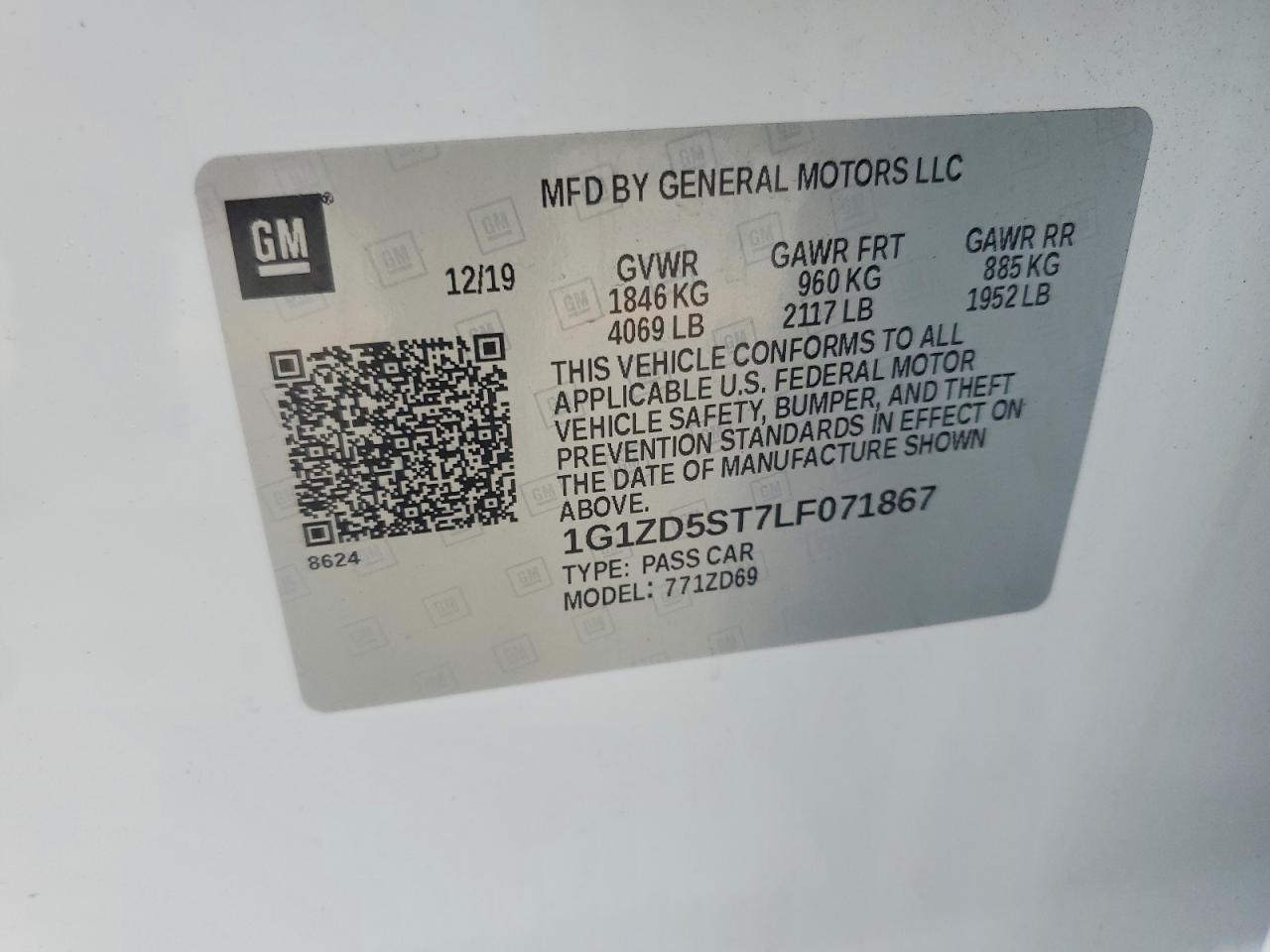 2020 Chevrolet Malibu Lt Белый vin: 1G1ZD5ST7LF071867