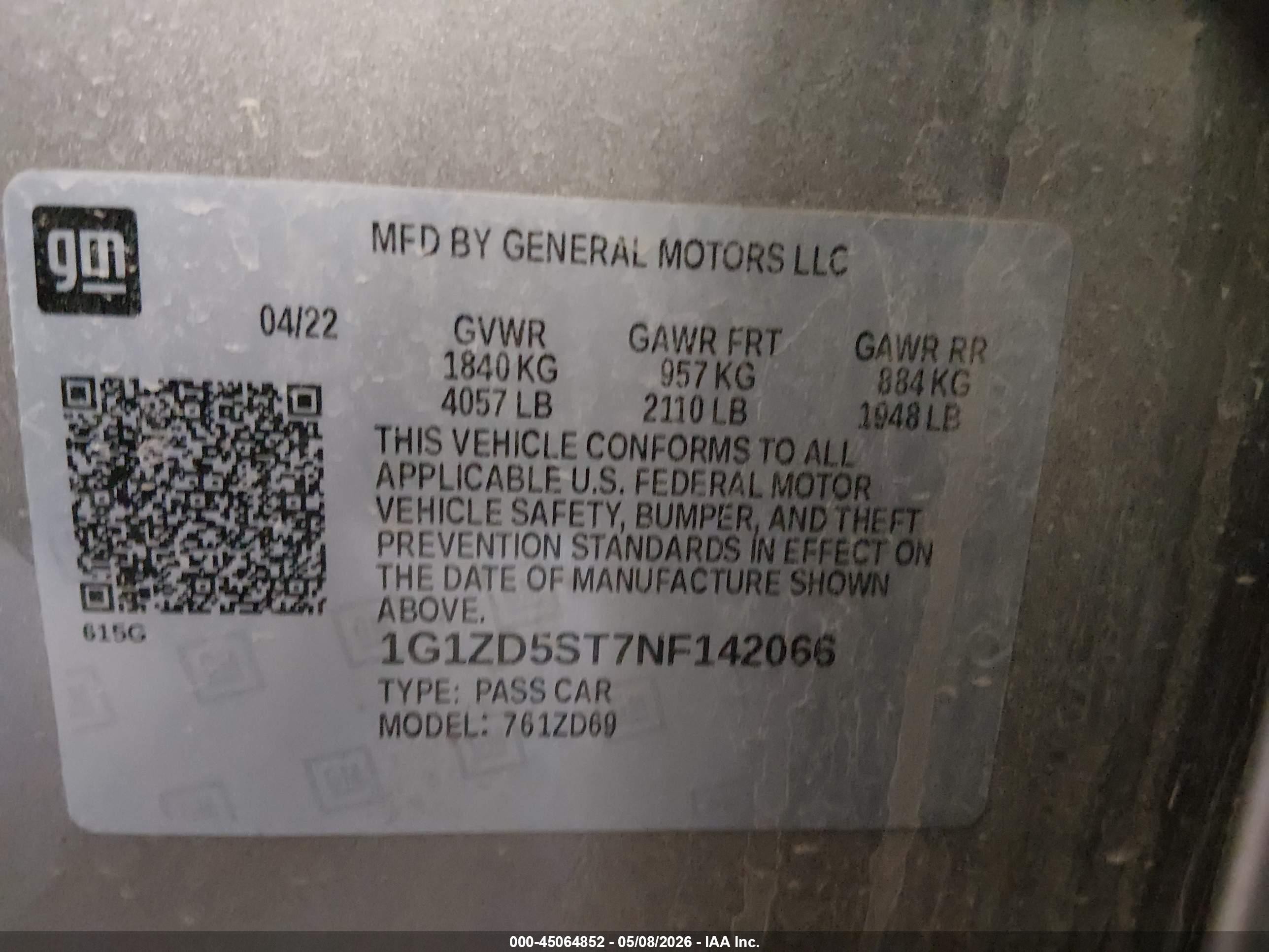 2022 Chevrolet Malibu Fwd Lt Желто-коричневый vin: 1G1ZD5ST7NF142066