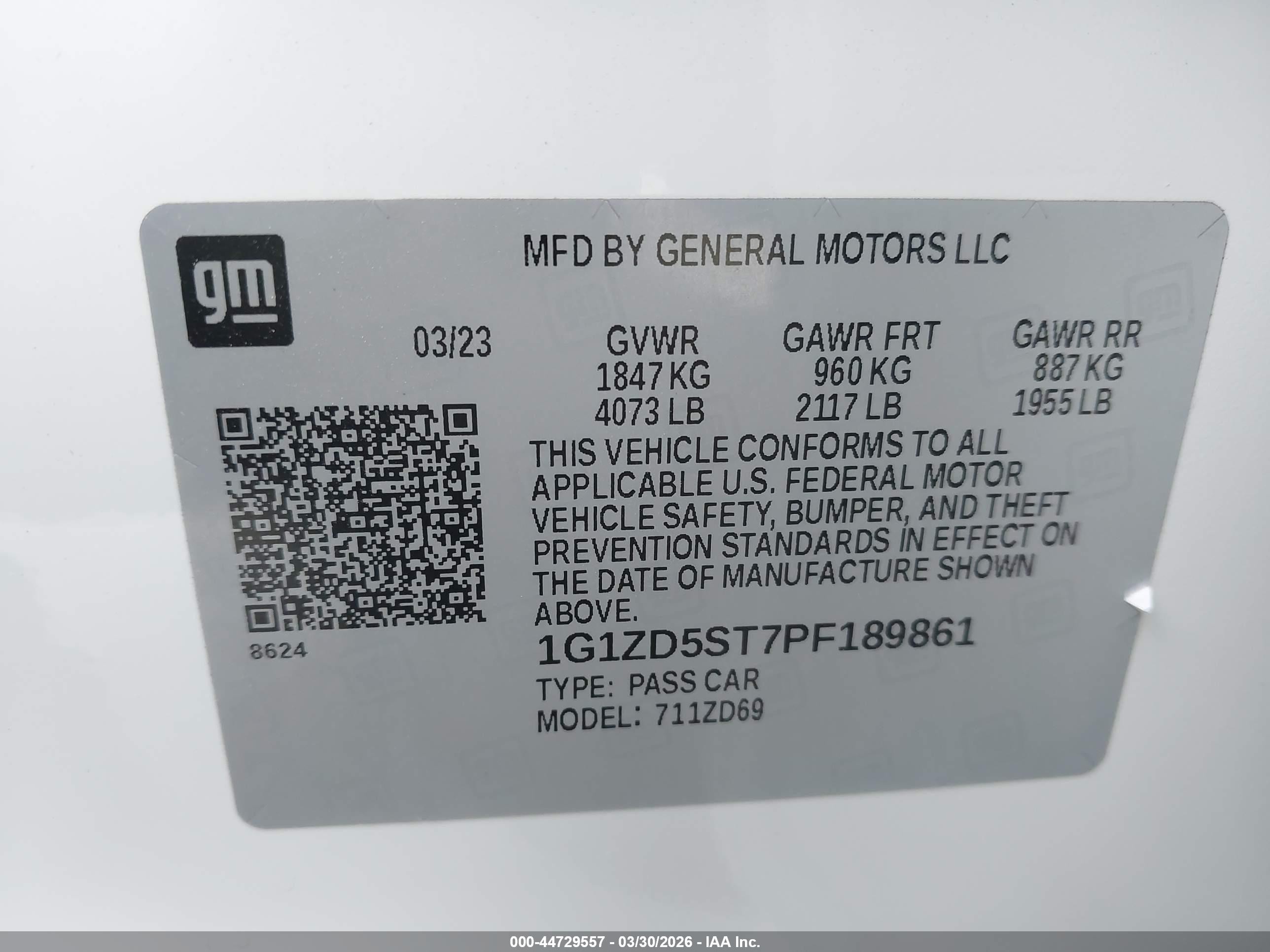 2023 Chevrolet Malibu Fwd 1lt White vin: 1G1ZD5ST7PF189861