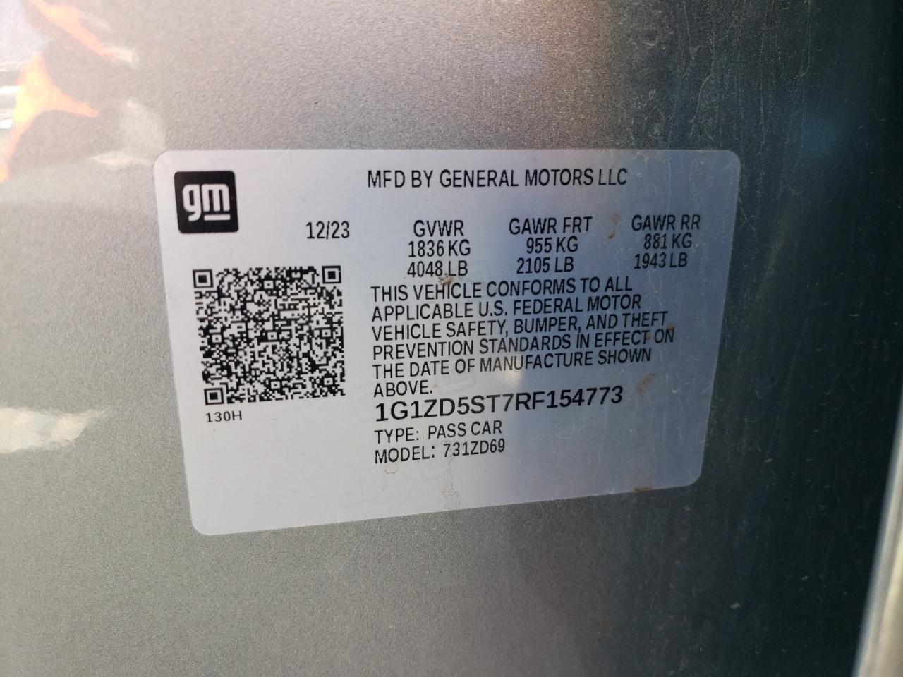 2024 Chevrolet Malibu Lt Silver vin: 1G1ZD5ST7RF154773
