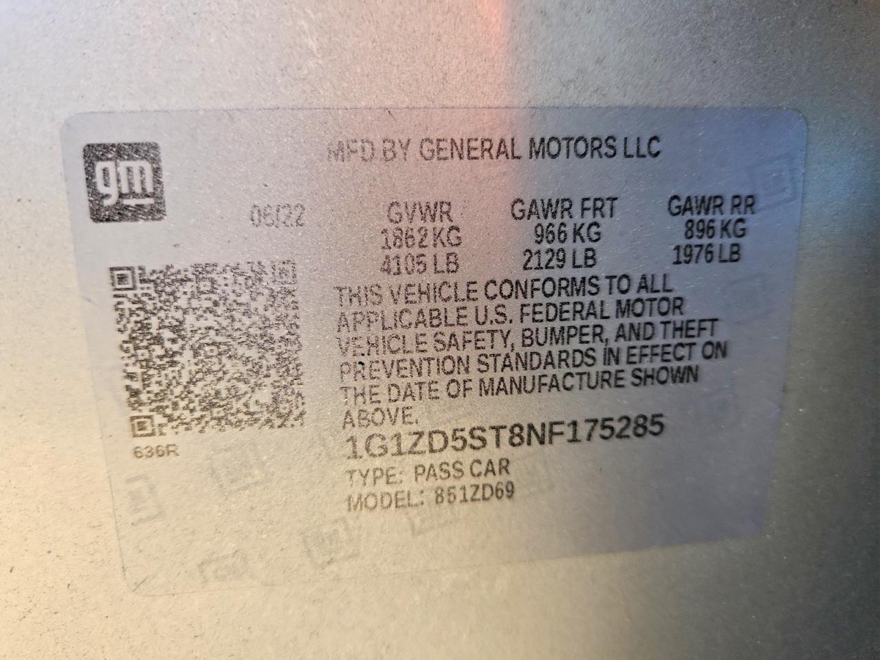 2022 Chevrolet Malibu Lt Silver vin: 1G1ZD5ST8NF175285