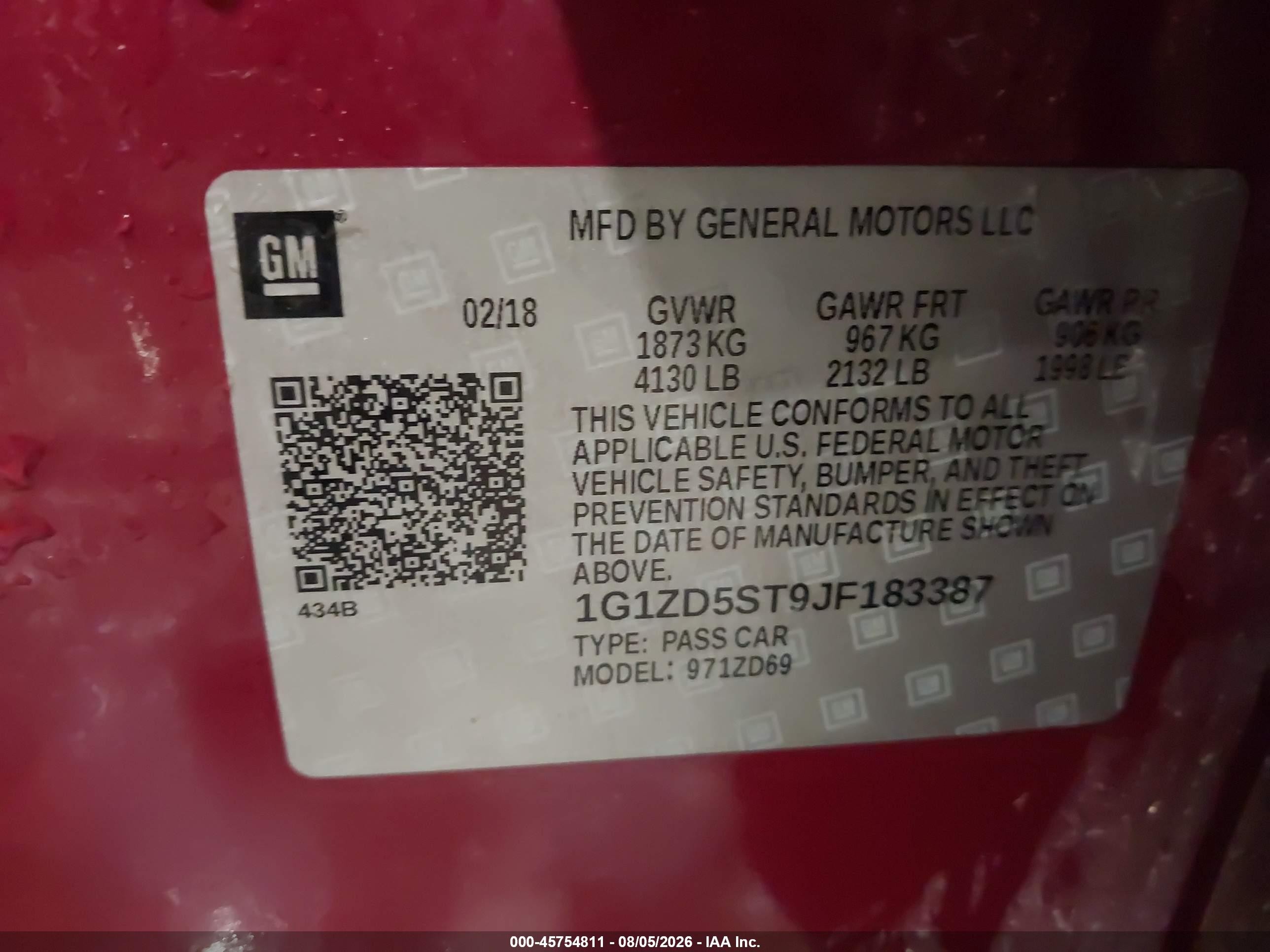 2018 Chevrolet Malibu Lt Red vin: 1G1ZD5ST9JF183387