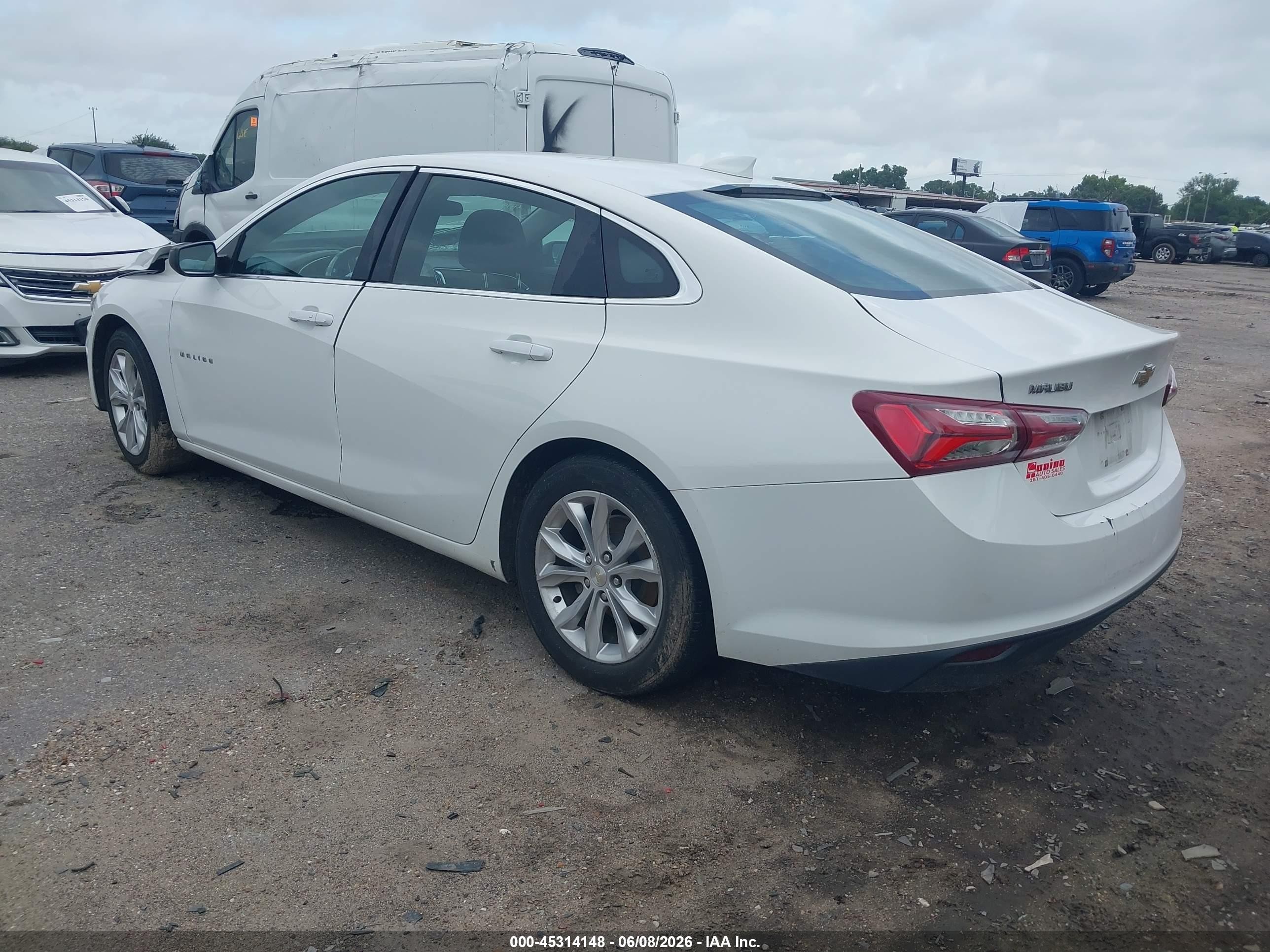 2020 Chevrolet Malibu Fwd Lt White vin: 1G1ZD5ST9LF092588