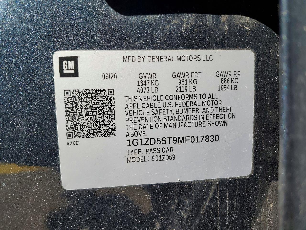 2021 Chevrolet Malibu Lt Gray vin: 1G1ZD5ST9MF017830