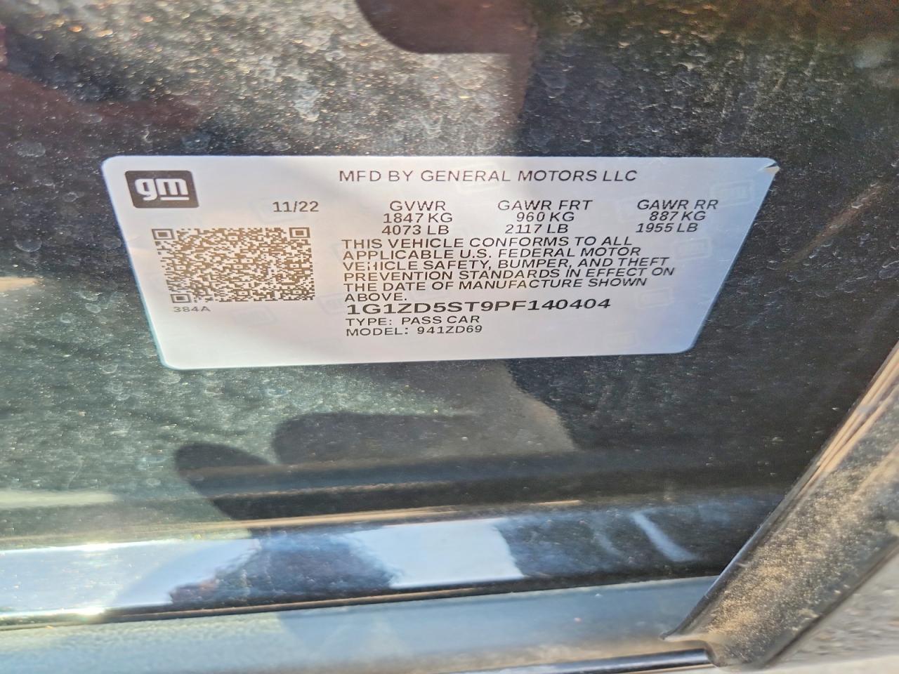 2023 Chevrolet Malibu Lt Black vin: 1G1ZD5ST9PF140404