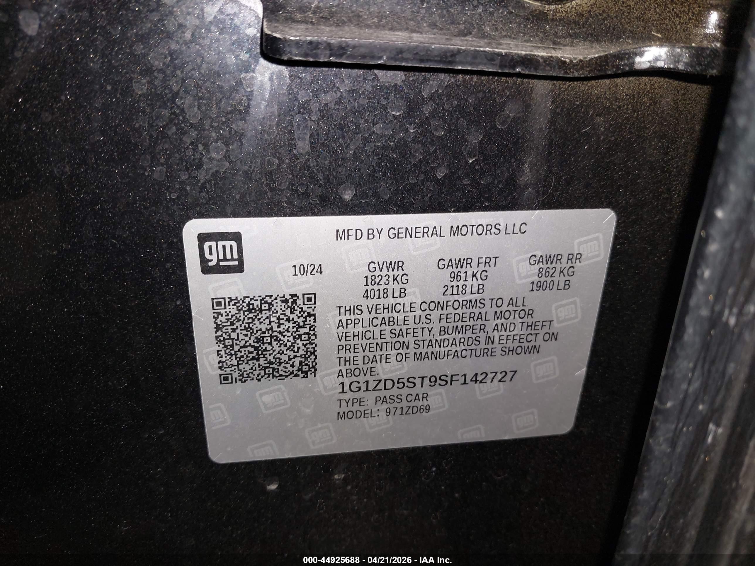 2025 Chevrolet Malibu Fwd 1lt Black vin: 1G1ZD5ST9SF142727