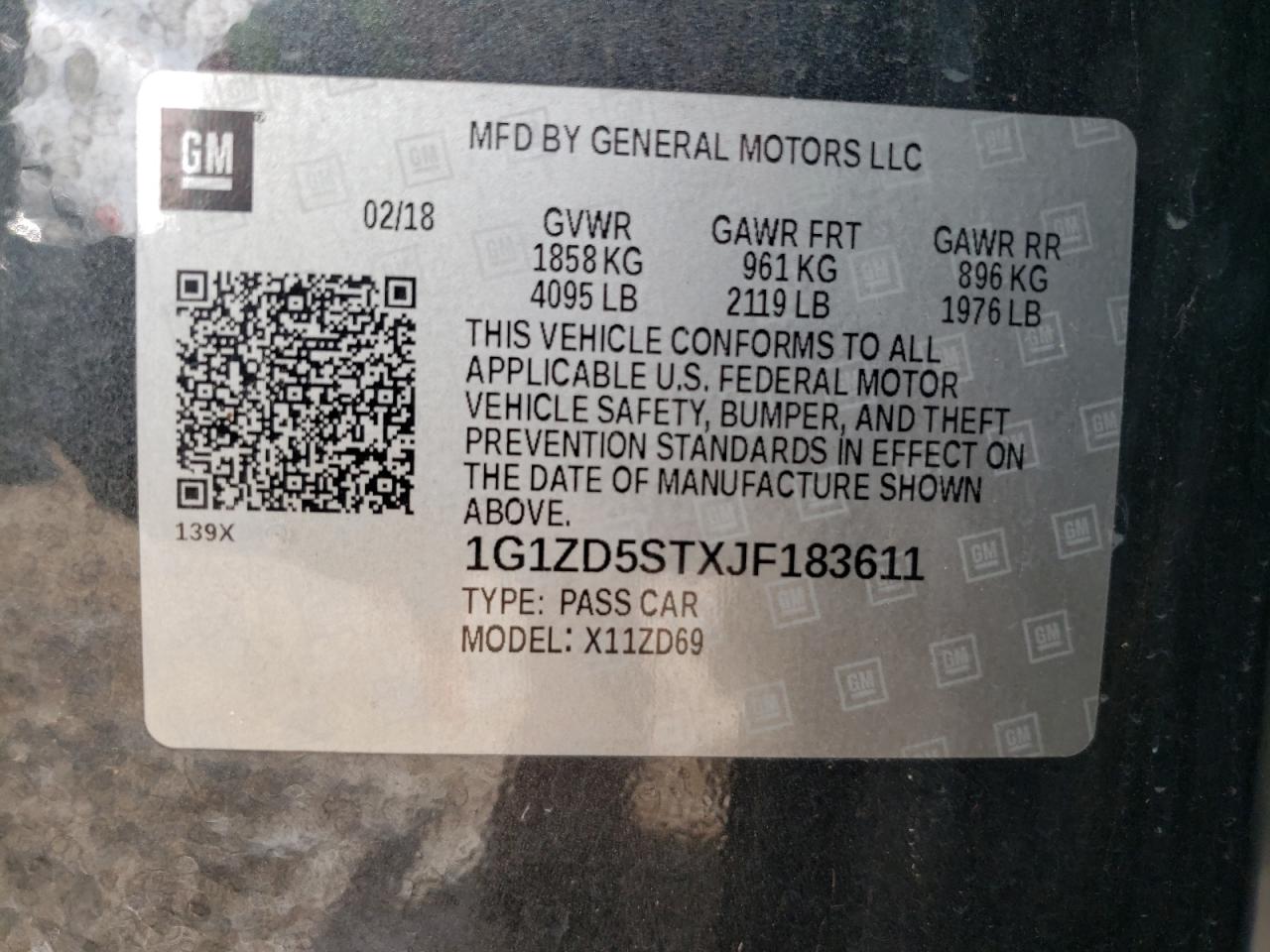 2018 Chevrolet Malibu Lt Charcoal vin: 1G1ZD5STXJF183611