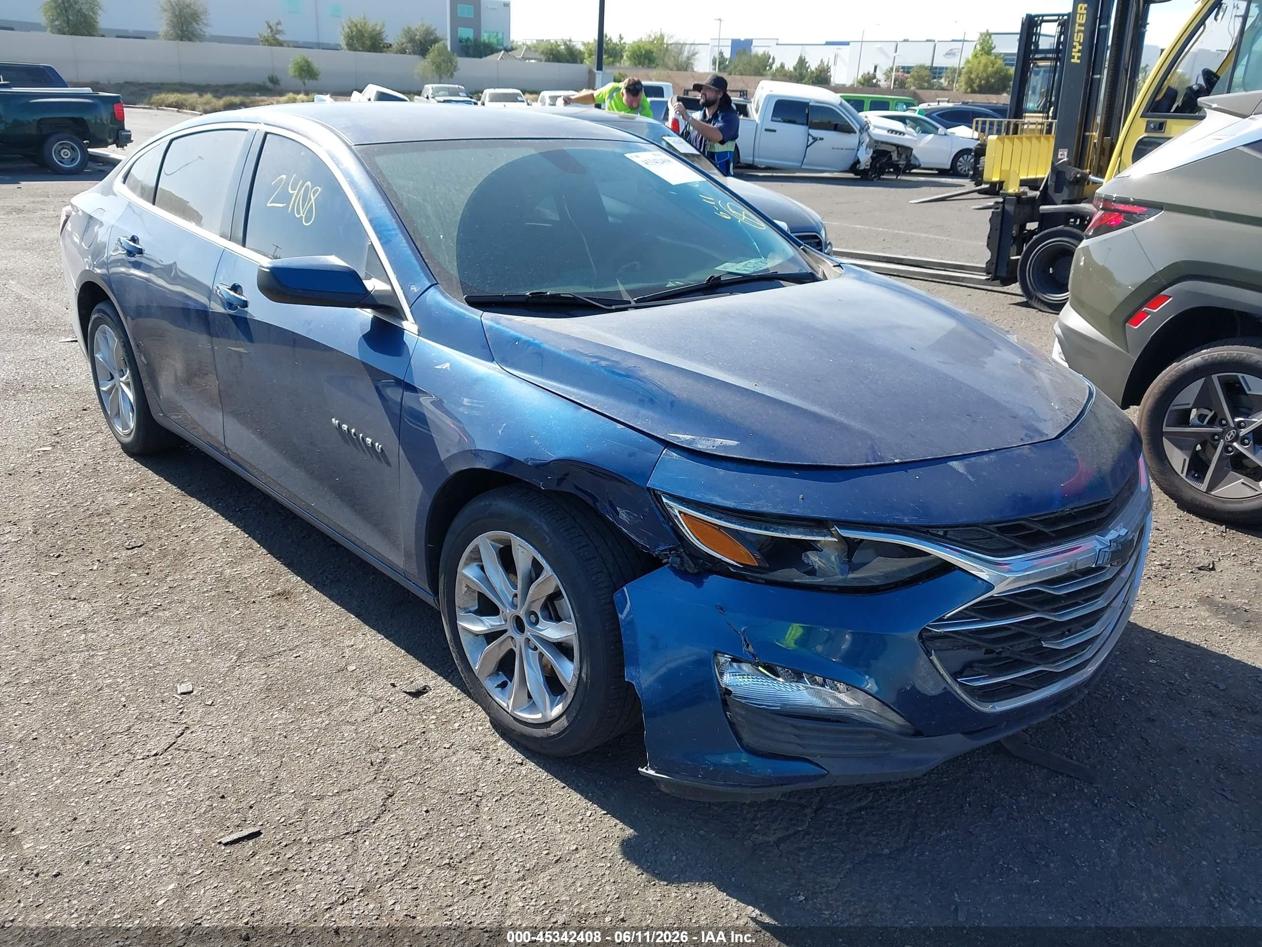 2019 Chevrolet Malibu Lt Синий vin: 1G1ZD5STXKF132482