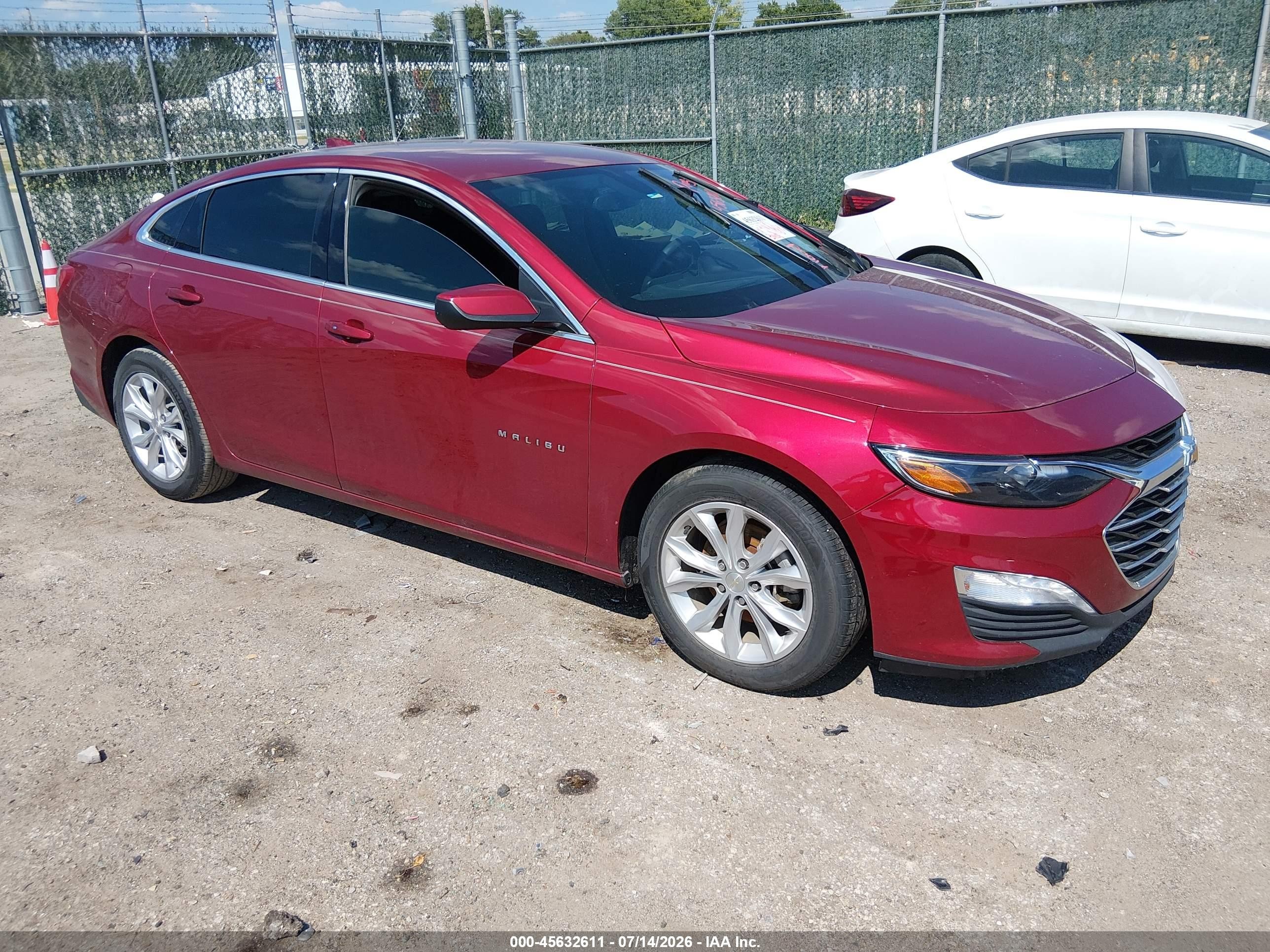 2020 Chevrolet Malibu Fwd Lt Темно-бордовый vin: 1G1ZD5STXLF022811