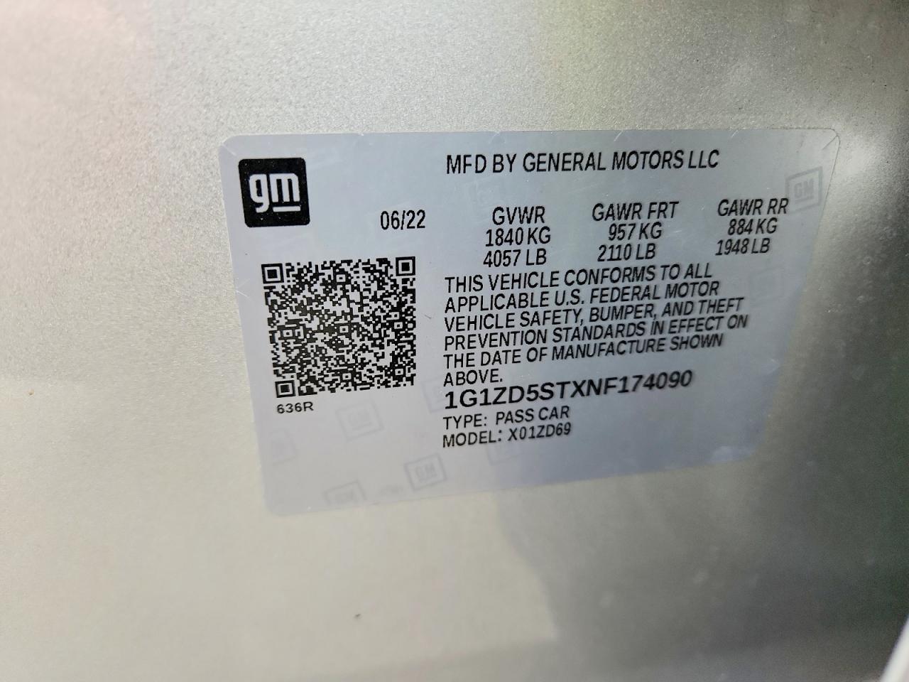 2022 Chevrolet Malibu Lt Silver vin: 1G1ZD5STXNF174090