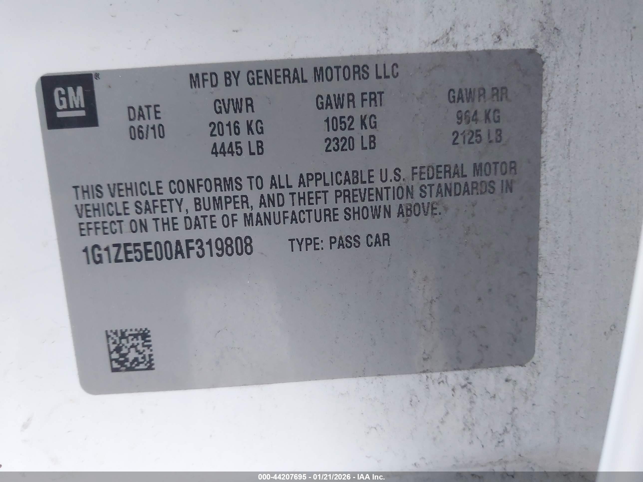 2010 Chevrolet Malibu Ltz White vin: 1G1ZE5E00AF319808