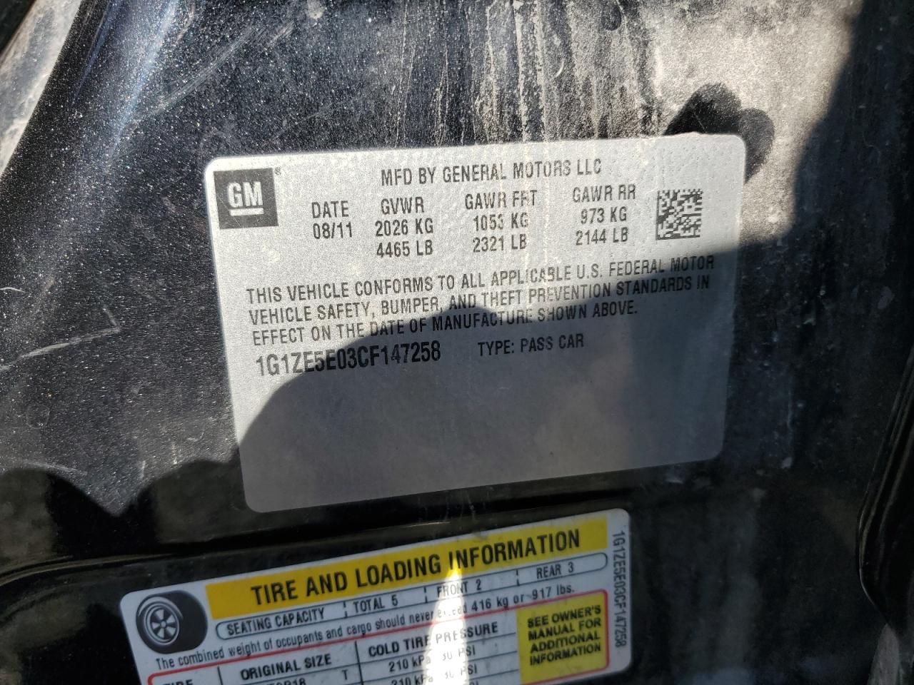 2012 Chevrolet Malibu Ltz Charcoal vin: 1G1ZE5E03CF147258