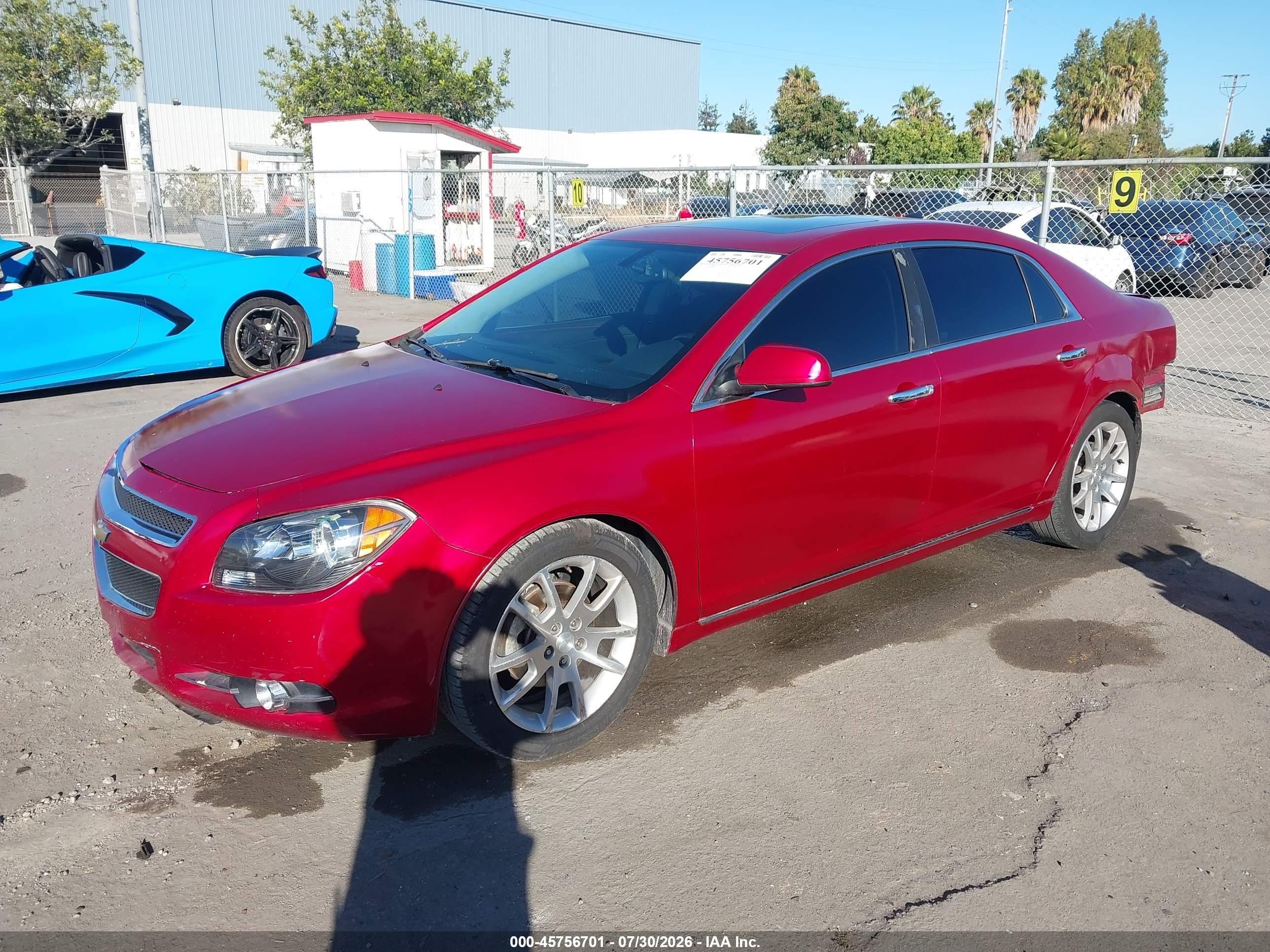 2012 Chevrolet Malibu 1lz Red vin: 1G1ZE5E08CF278086