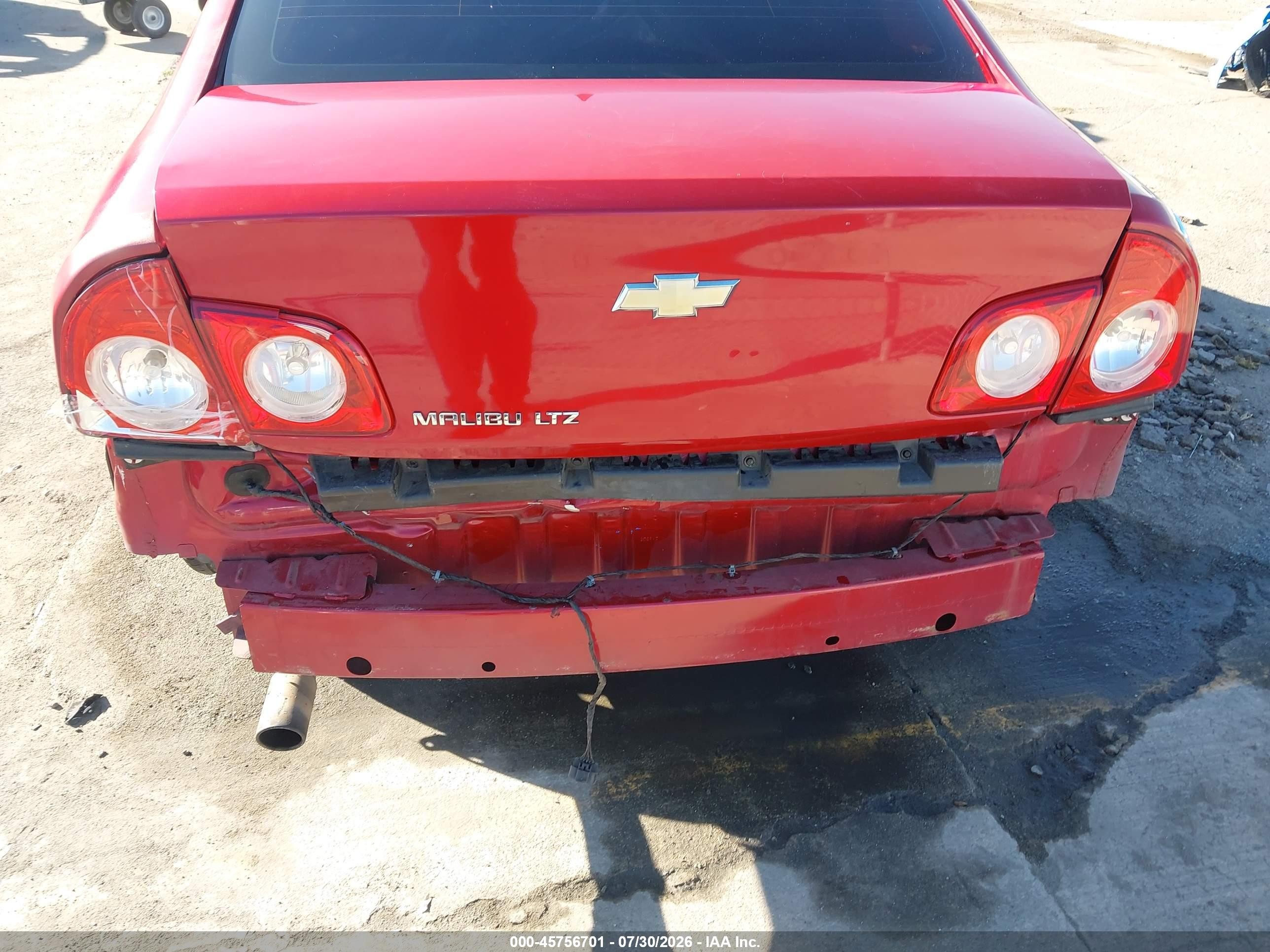 2012 Chevrolet Malibu 1lz Red vin: 1G1ZE5E08CF278086