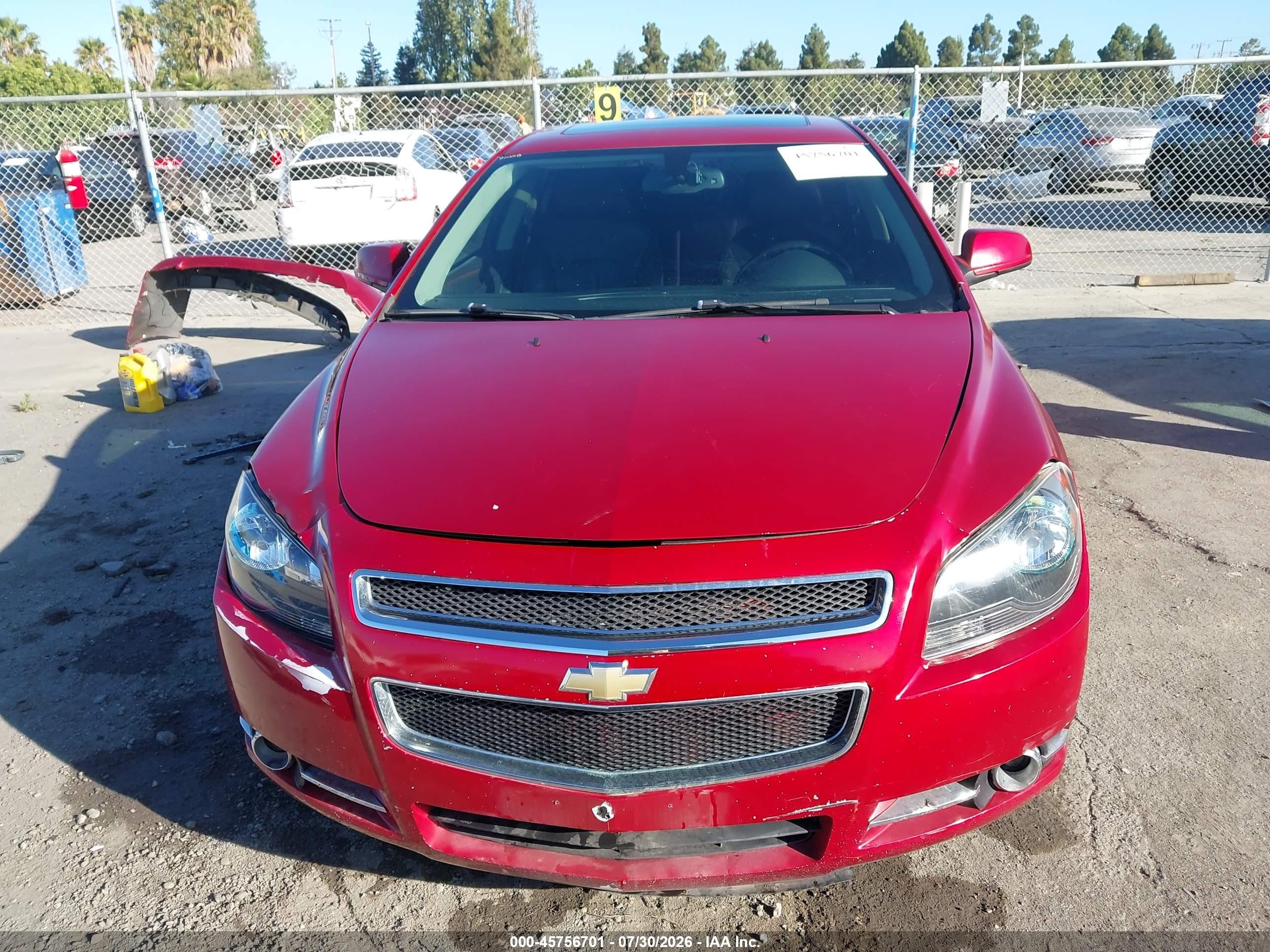 2012 Chevrolet Malibu 1lz Red vin: 1G1ZE5E08CF278086