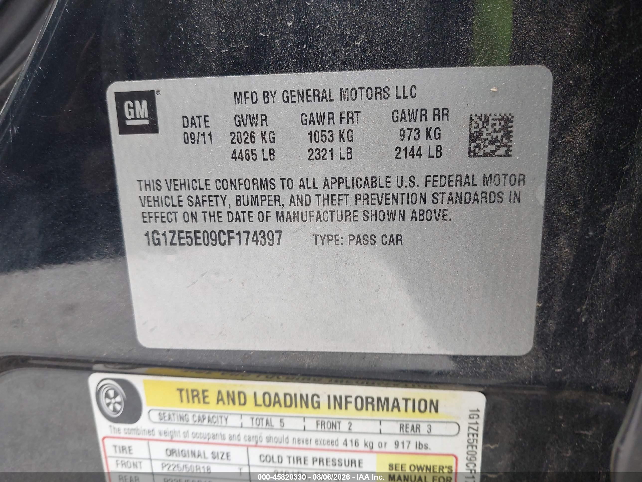 2012 Chevrolet Malibu 1lz Black vin: 1G1ZE5E09CF174397