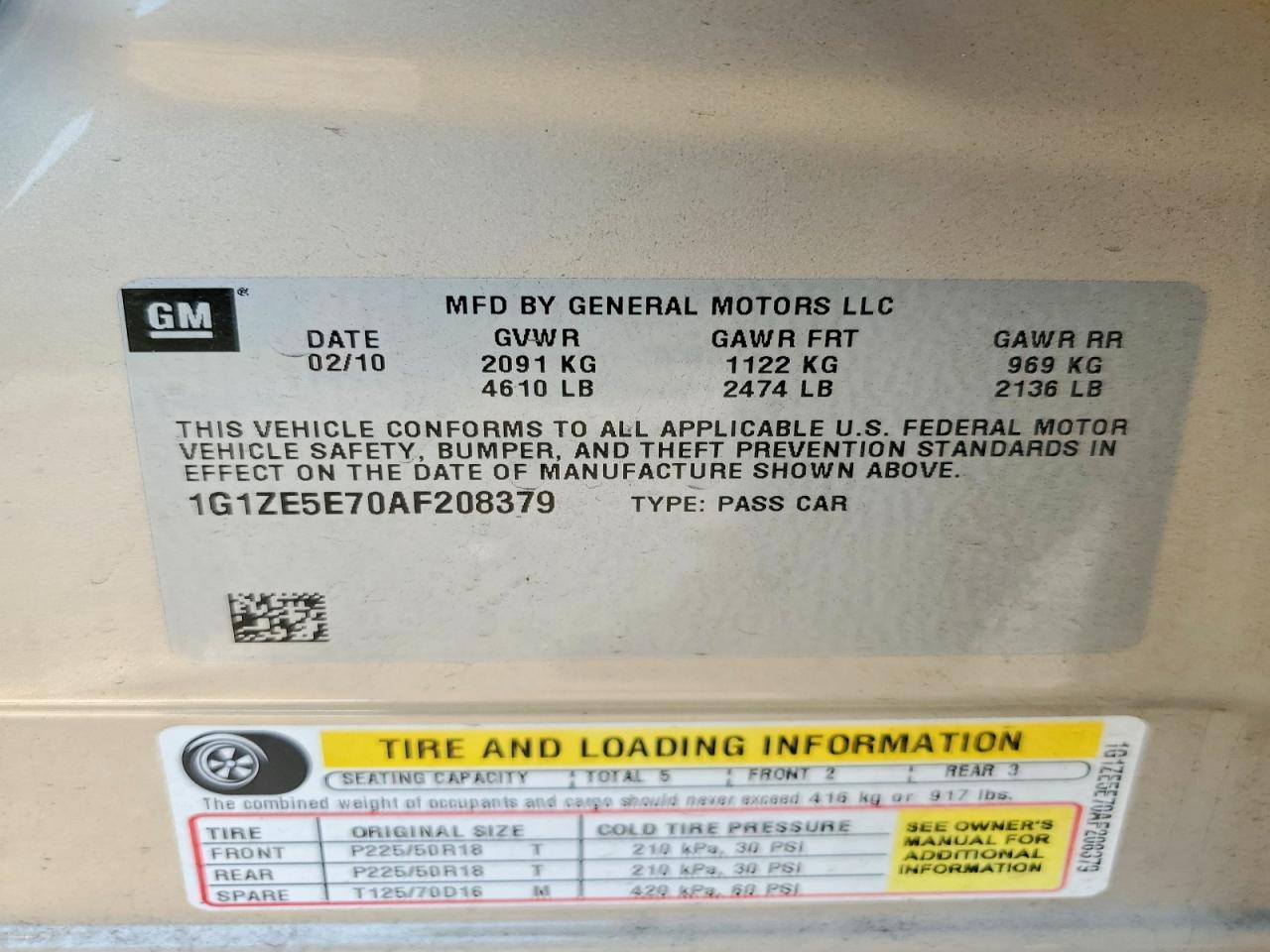 2010 Chevrolet Malibu Ltz Beige vin: 1G1ZE5E70AF208379