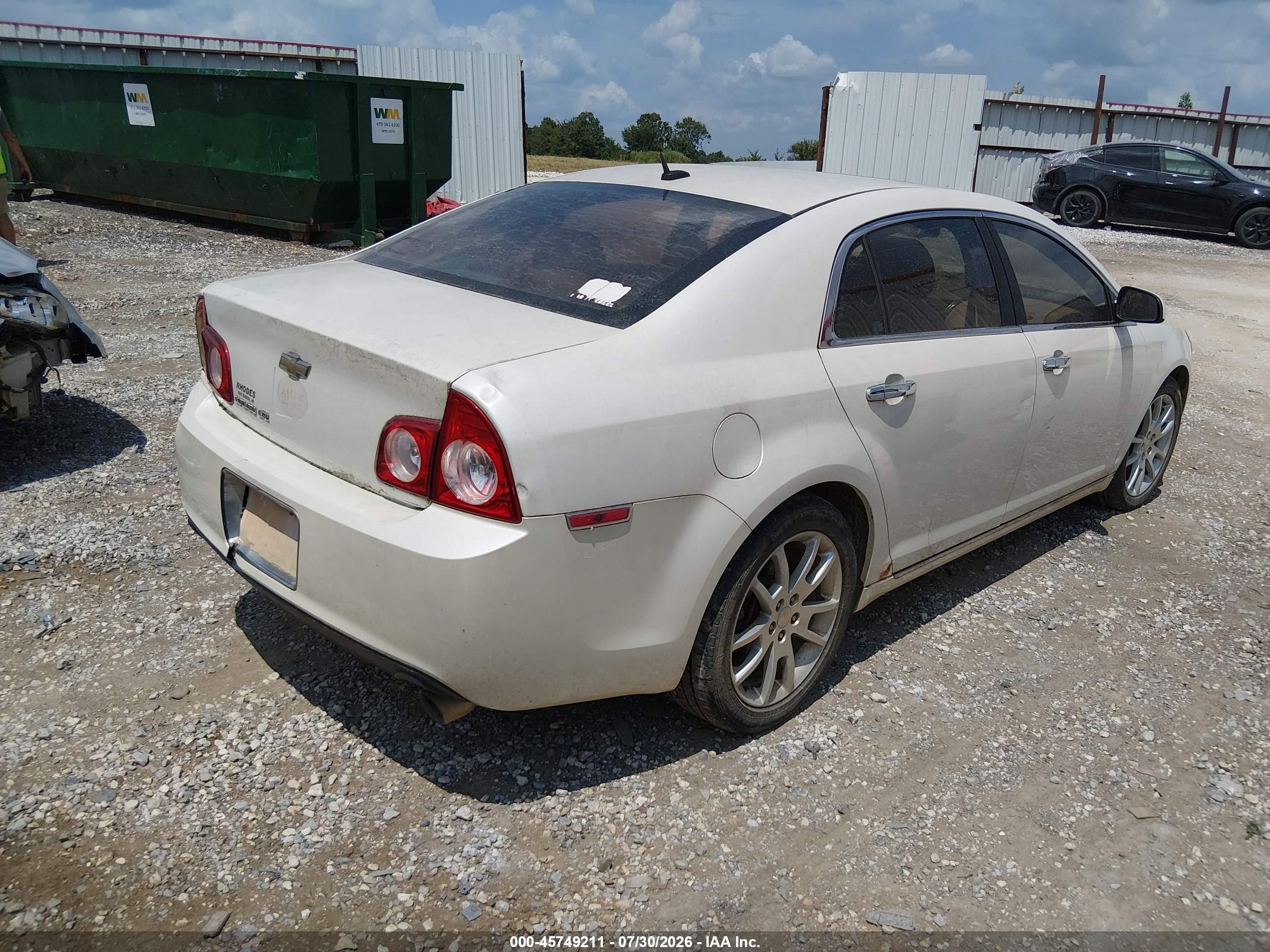 2010 Chevrolet Malibu Ltz White vin: 1G1ZE5E75AF218812