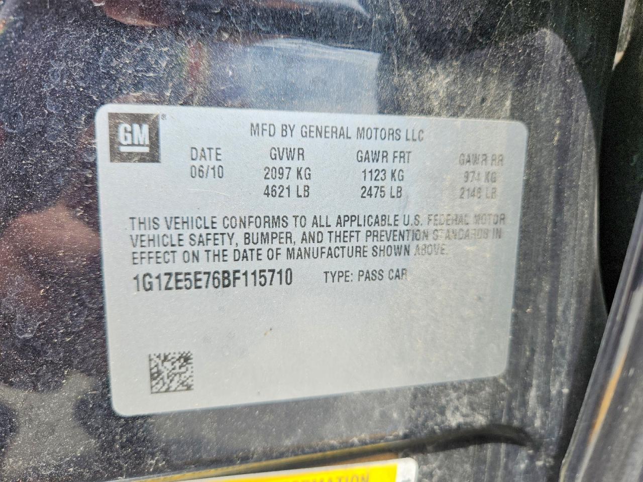 2011 Chevrolet Malibu Ltz Black vin: 1G1ZE5E76BF115710