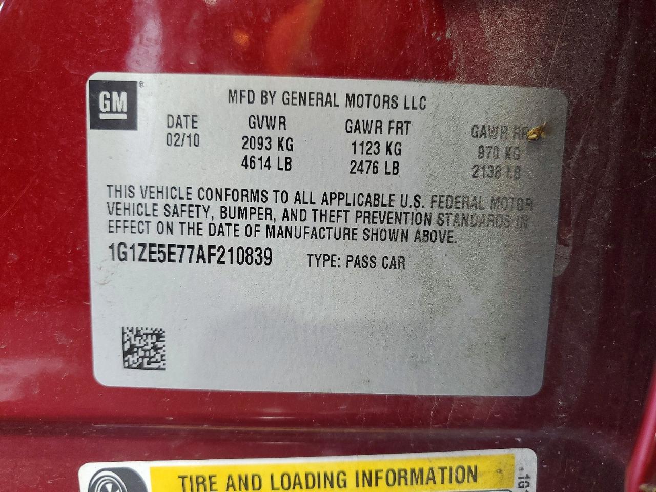 2010 Chevrolet Malibu Ltz Red vin: 1G1ZE5E77AF210839