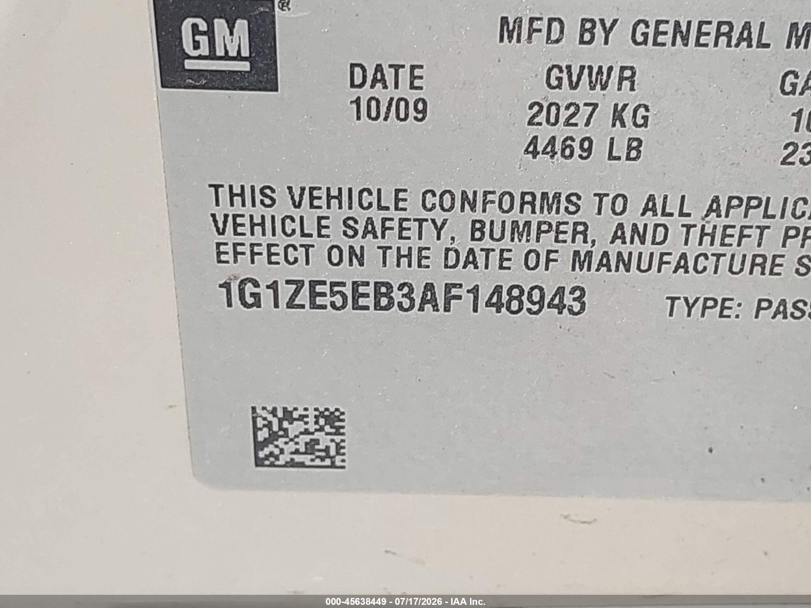2010 Chevrolet Malibu Ltz Champagne vin: 1G1ZE5EB3AF148943