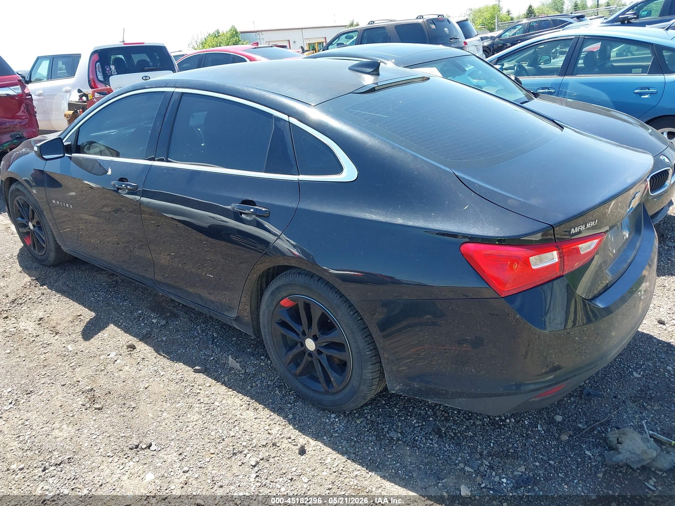 2016 Chevrolet Malibu 1lt Черный vin: 1G1ZE5ST2GF237358