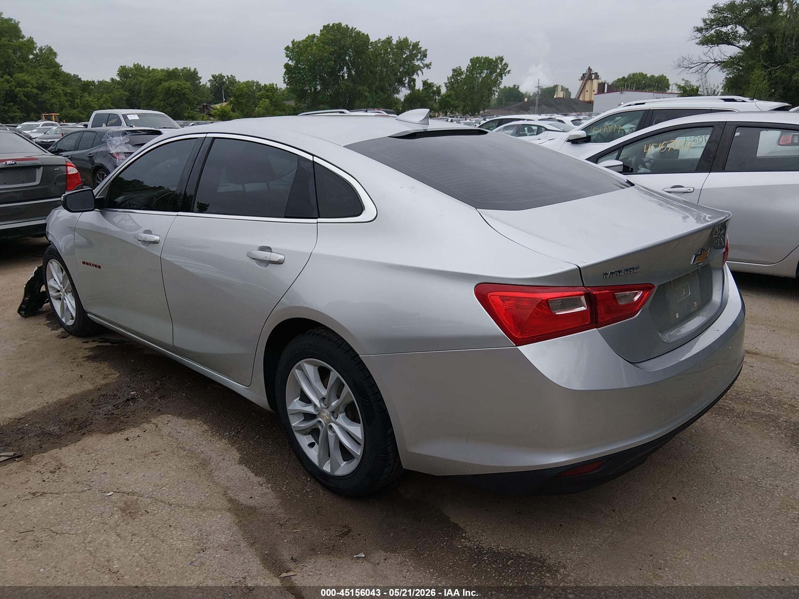 2016 Chevrolet Malibu 1lt Silver vin: 1G1ZE5ST3GF220617