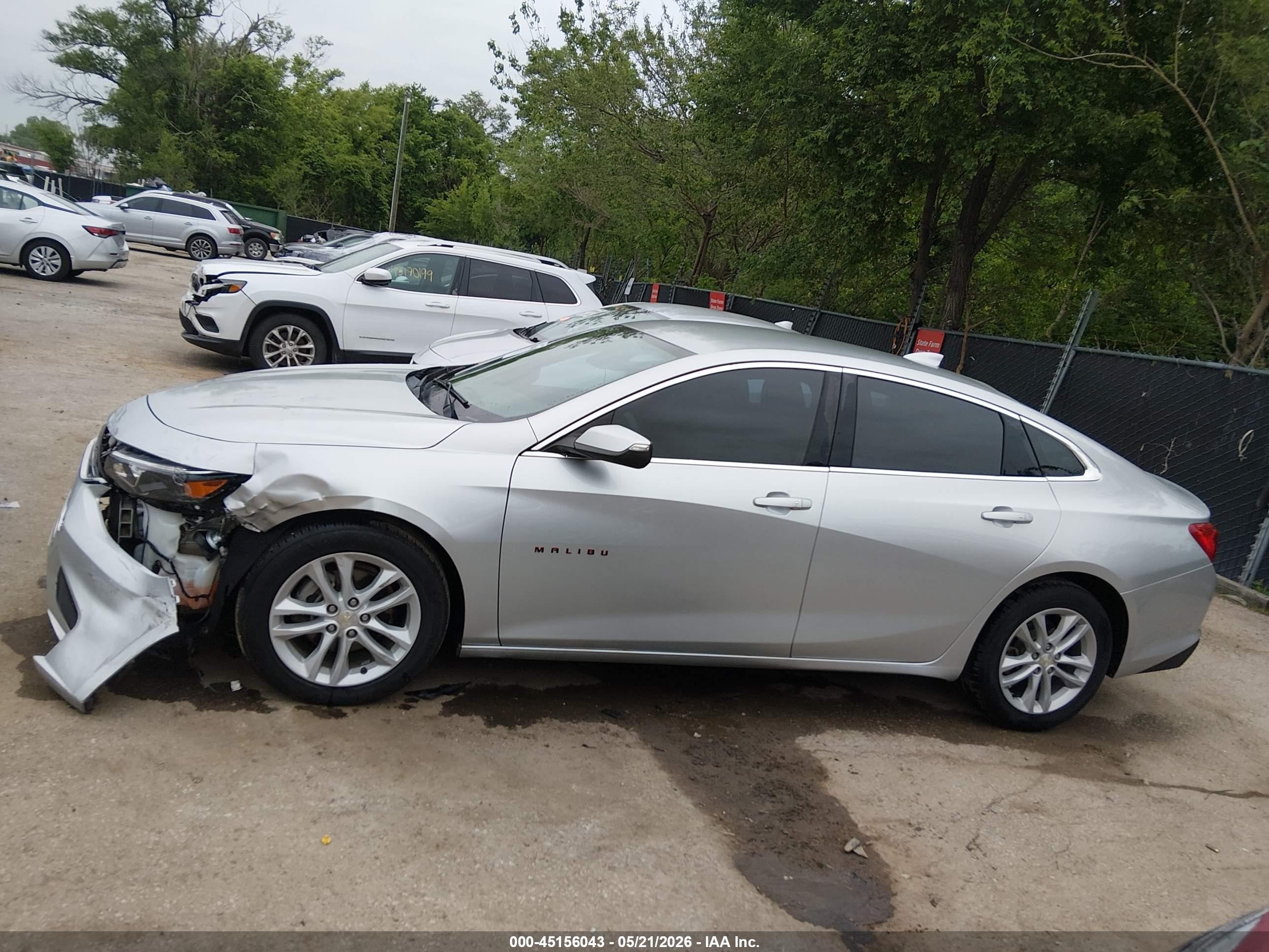 2016 Chevrolet Malibu 1lt Silver vin: 1G1ZE5ST3GF220617