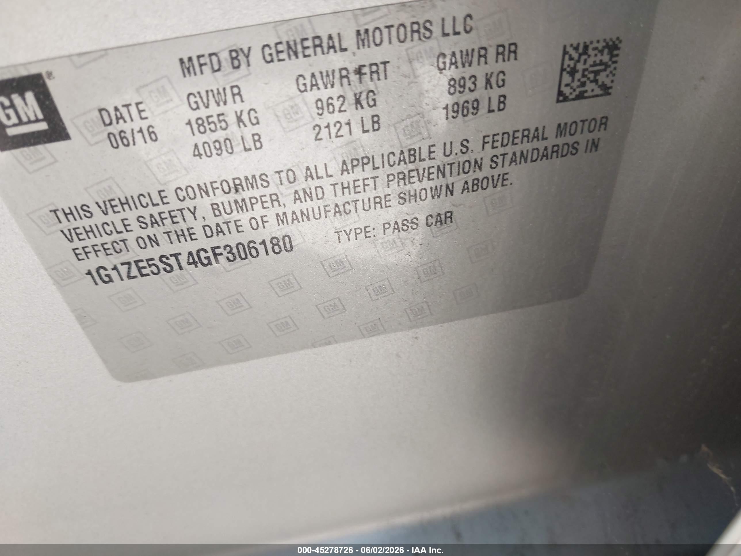 2016 Chevrolet Malibu 1lt Silver vin: 1G1ZE5ST4GF306180