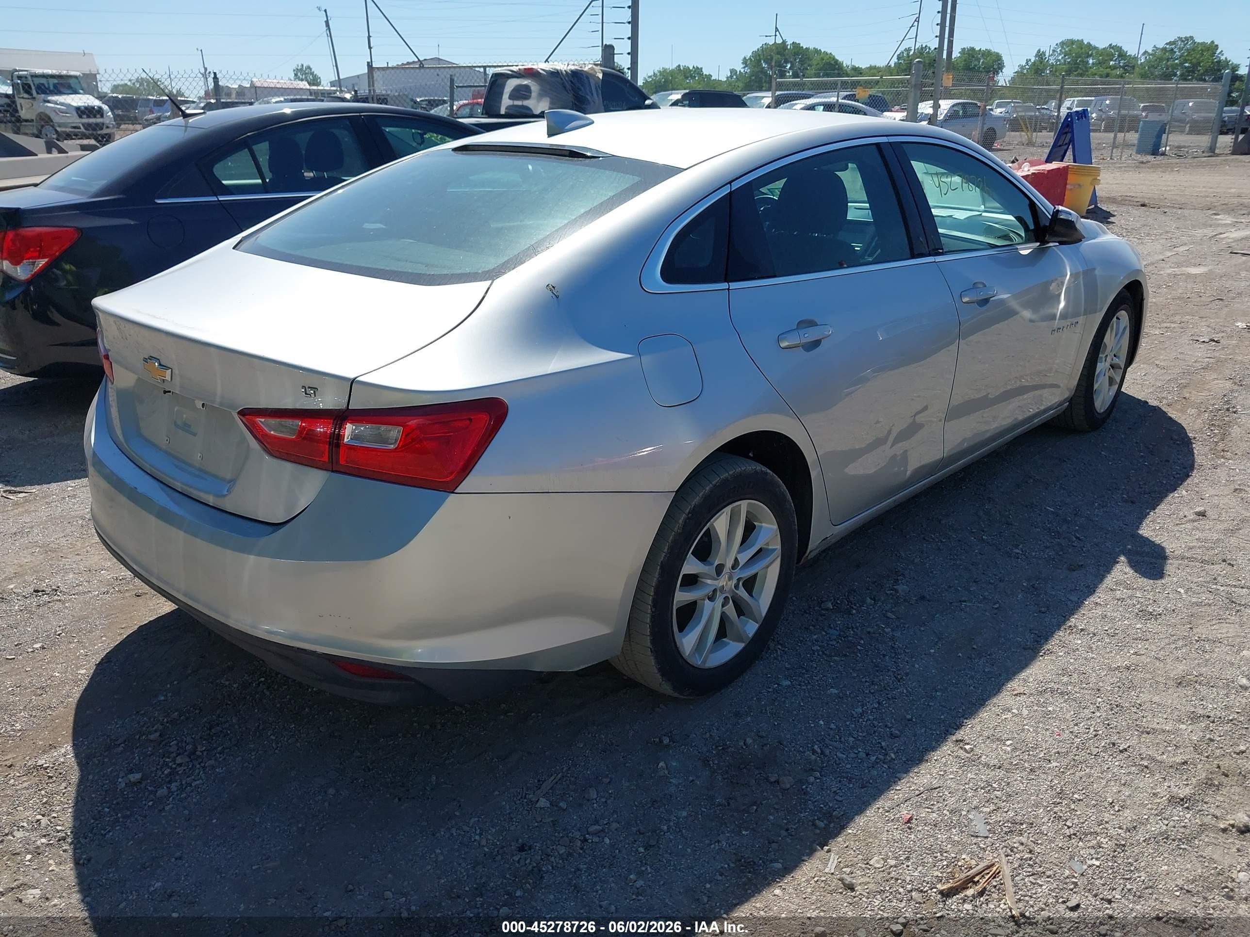 2016 Chevrolet Malibu 1lt Silver vin: 1G1ZE5ST4GF306180