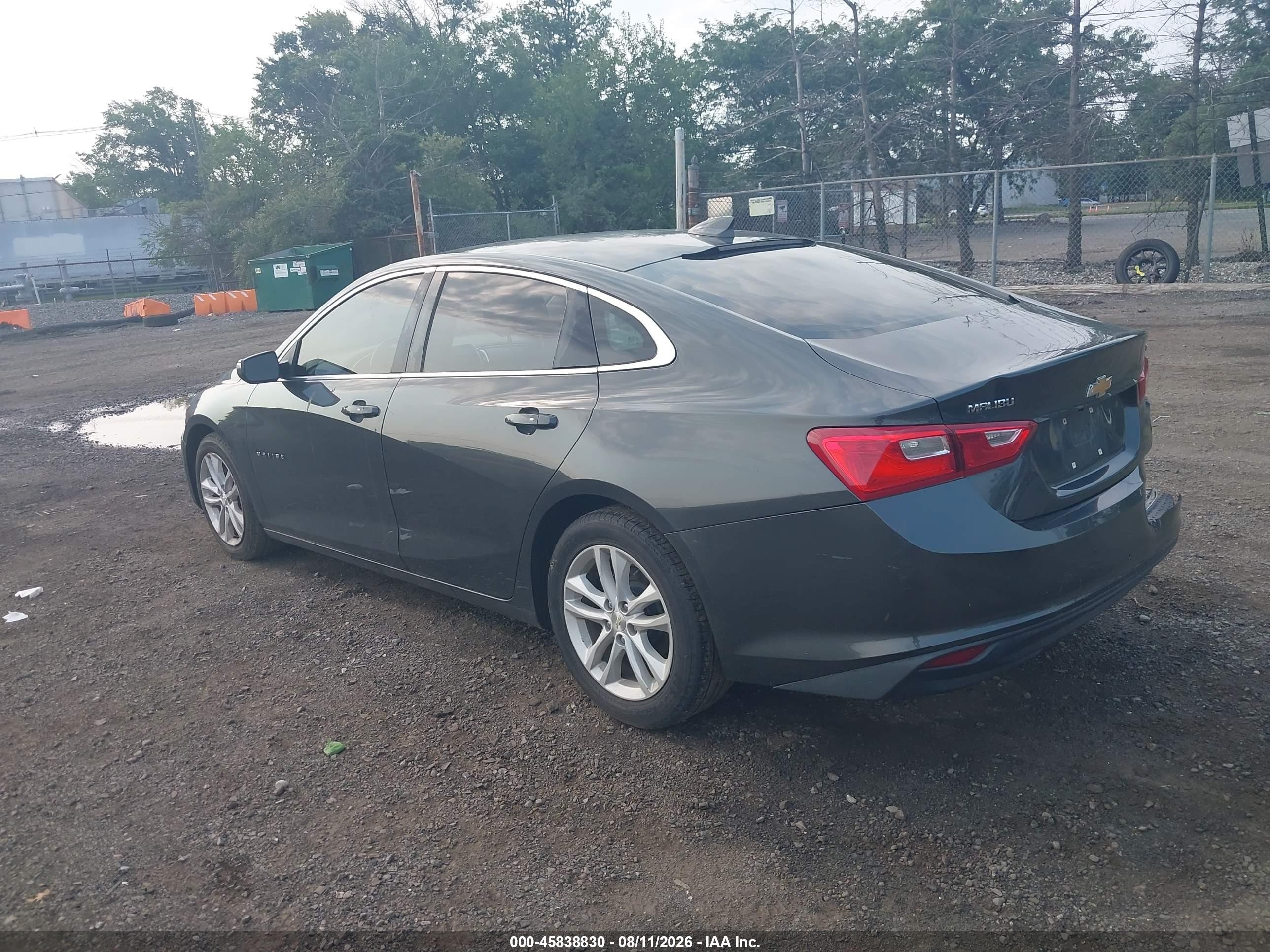 2016 Chevrolet Malibu 1lt Gray vin: 1G1ZE5ST5GF323523