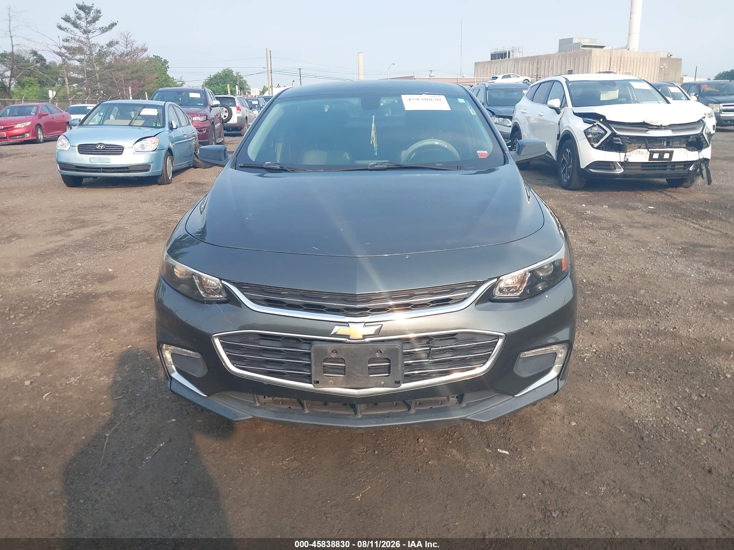 2016 Chevrolet Malibu 1lt Gray vin: 1G1ZE5ST5GF323523