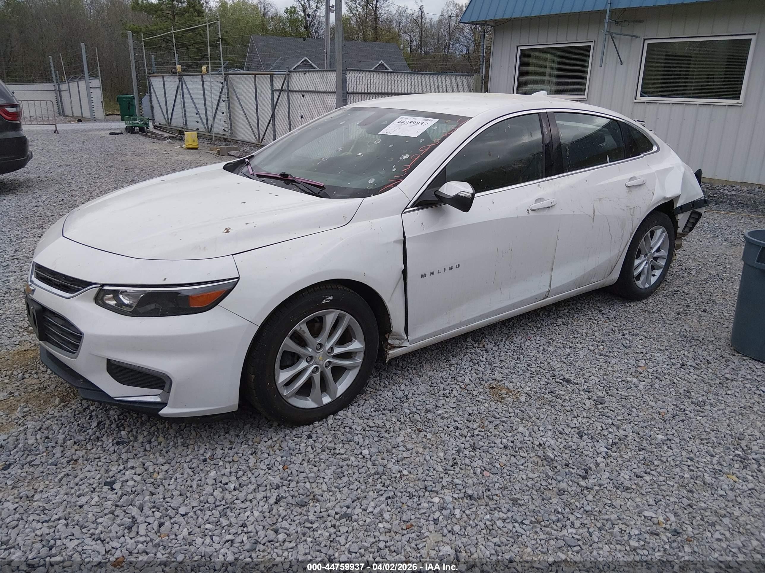 2016 Chevrolet Malibu 1lt White vin: 1G1ZE5ST7GF339304