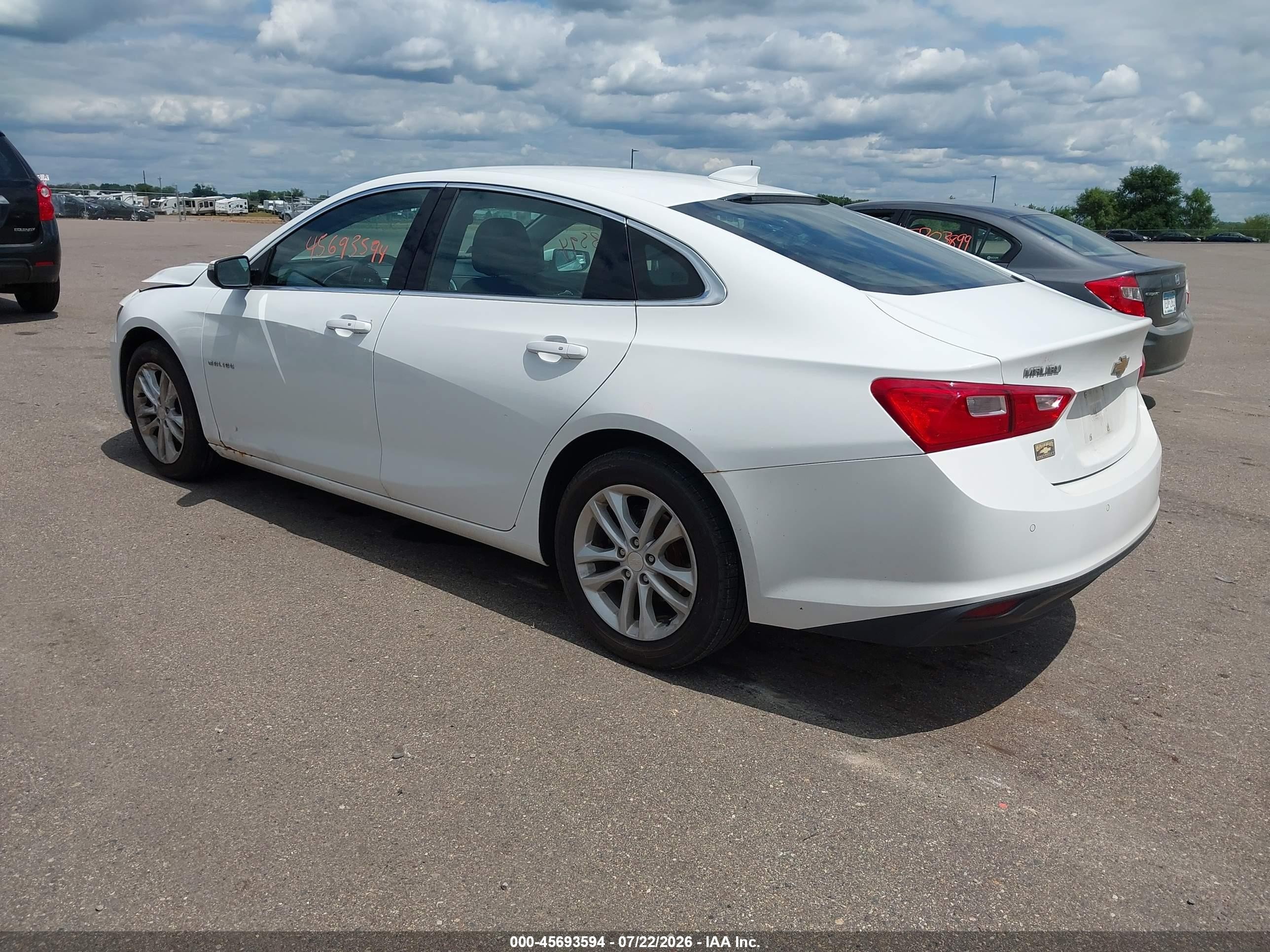 2017 Chevrolet Malibu 1lt White vin: 1G1ZE5ST7HF243657