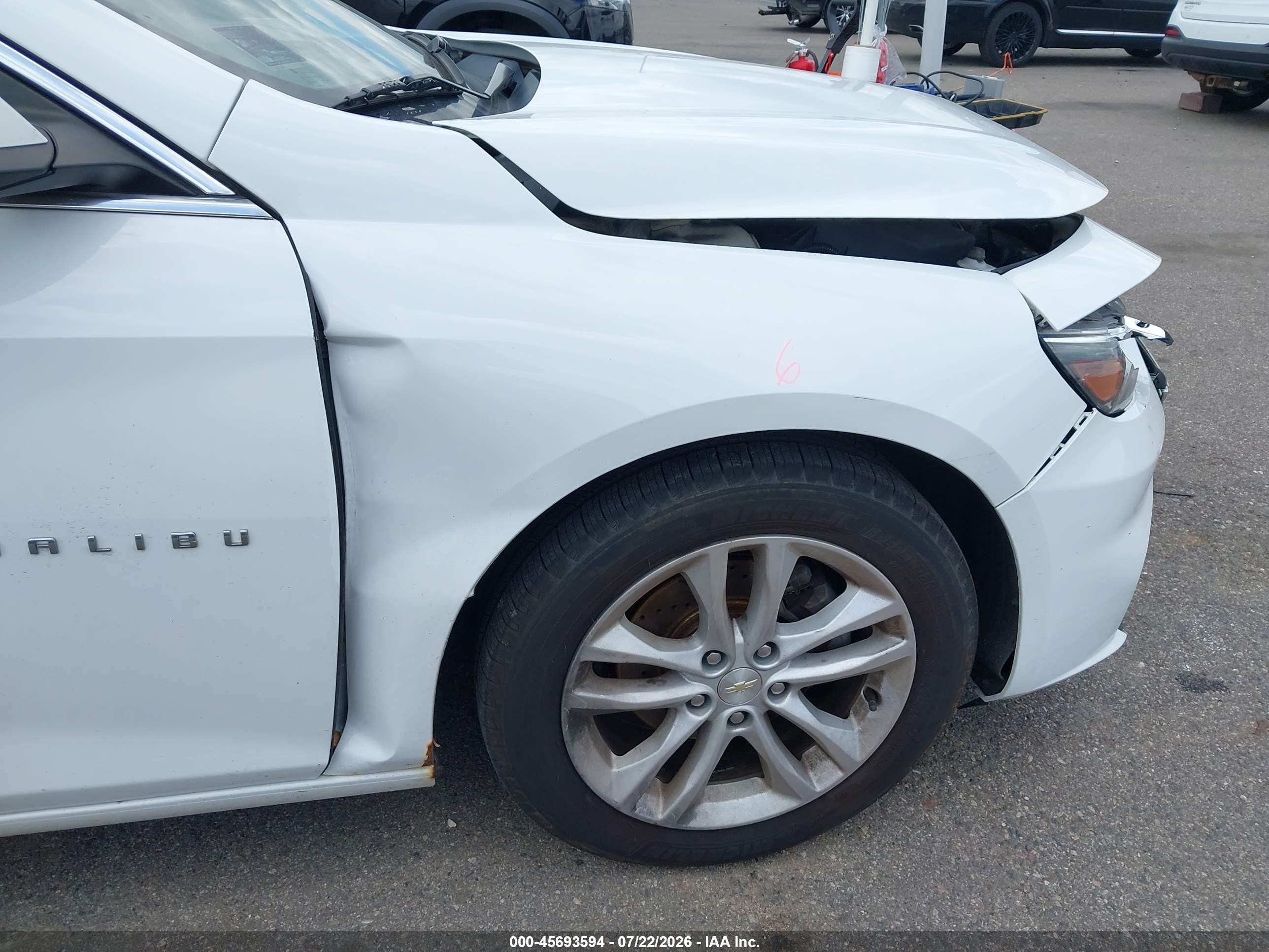 2017 Chevrolet Malibu 1lt White vin: 1G1ZE5ST7HF243657